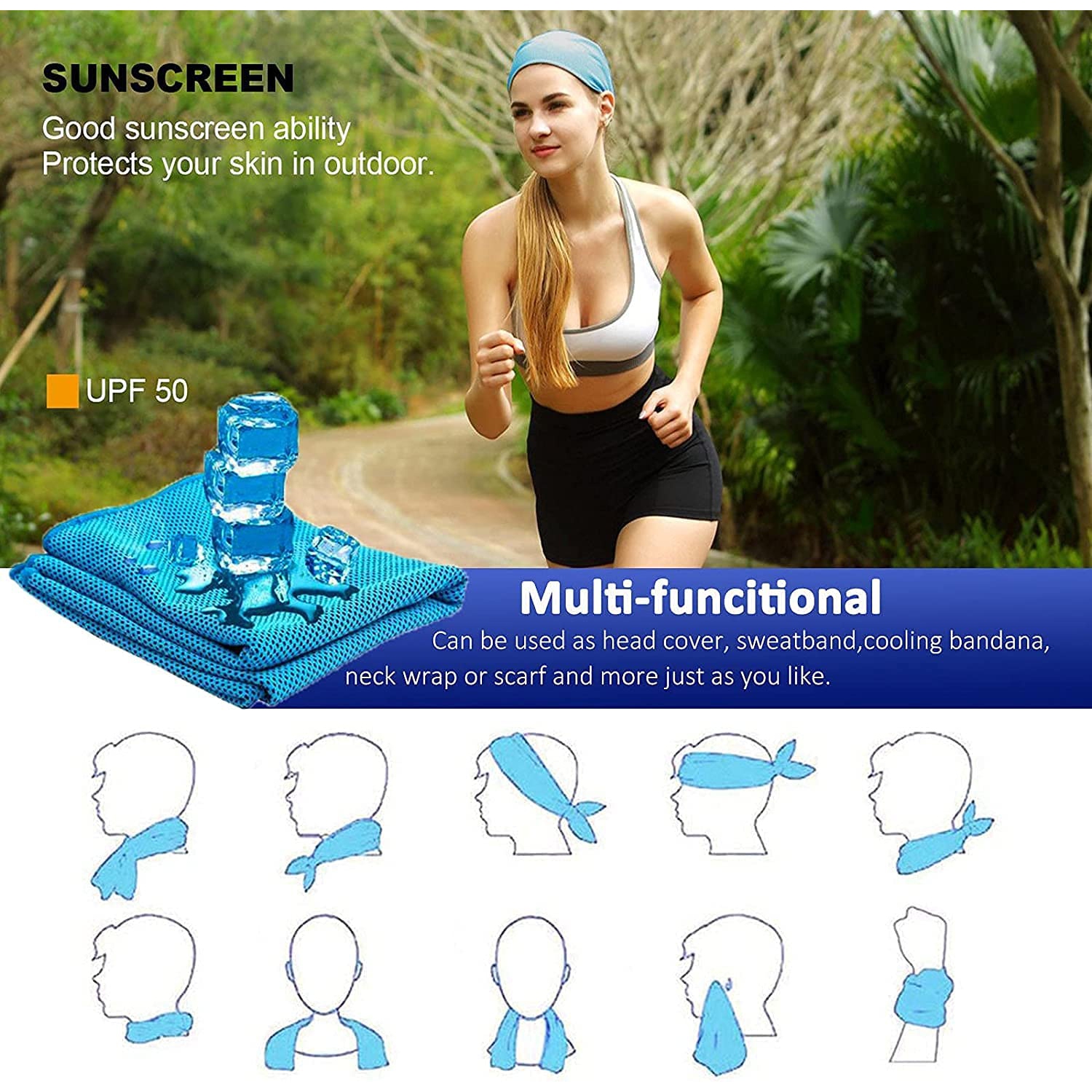 5 Pack Cooling Towel Ice Towel Neck Wrap For Sports Running