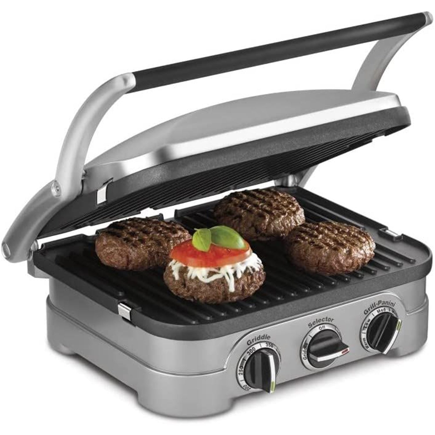 Cuisinart - Grill de Cuisson 5 en 1 Griddler, Plaques Antiadhésive Réversible, Acier Inoxydable Brossé