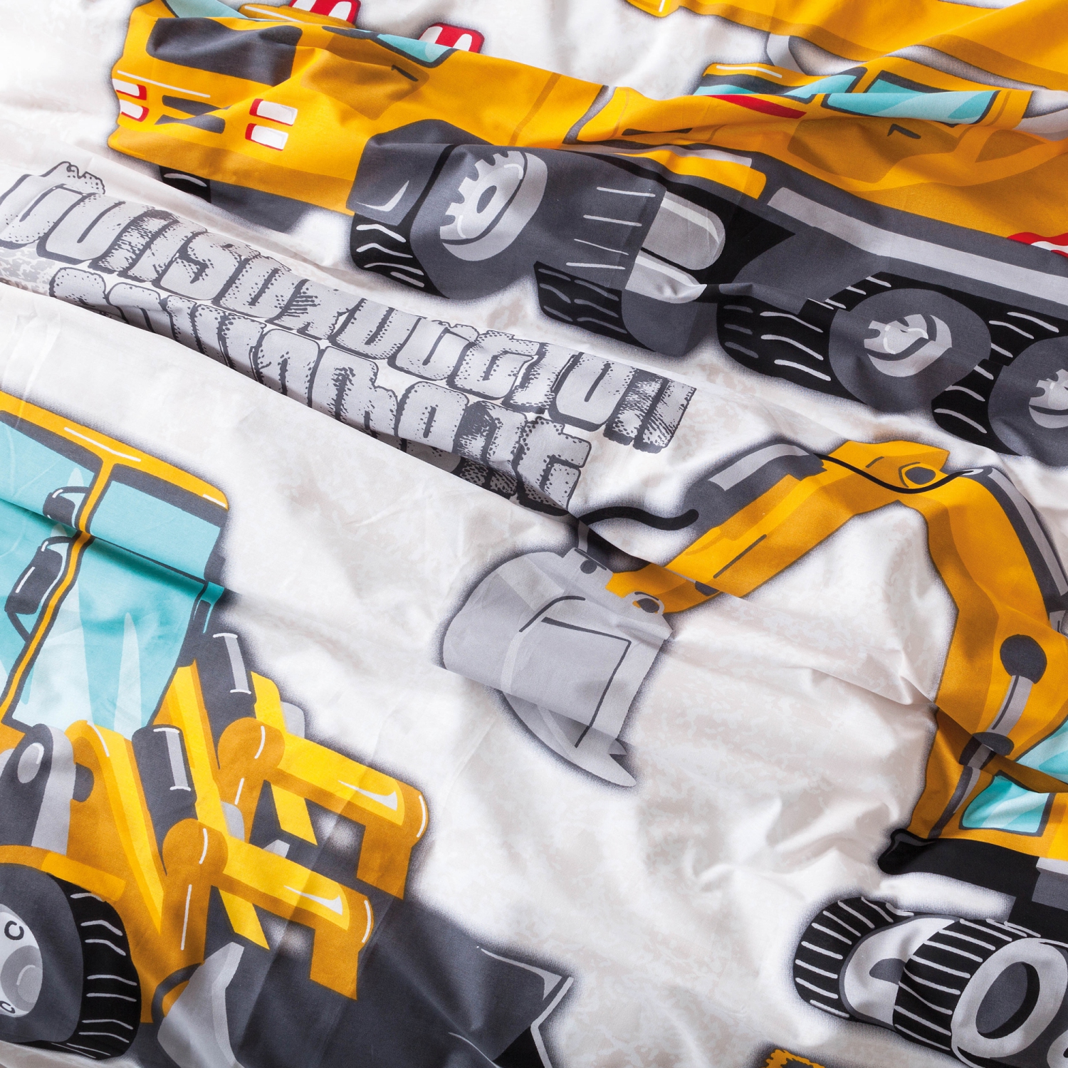 SUSSEXHOME Building White Duvet Cover Set Yellow, Twin Size Duvet Cover, 1 Duvet Cover, 1 Fitted Sheet and 2 Pillowcases, Iron Safe, Hypoallergenic,