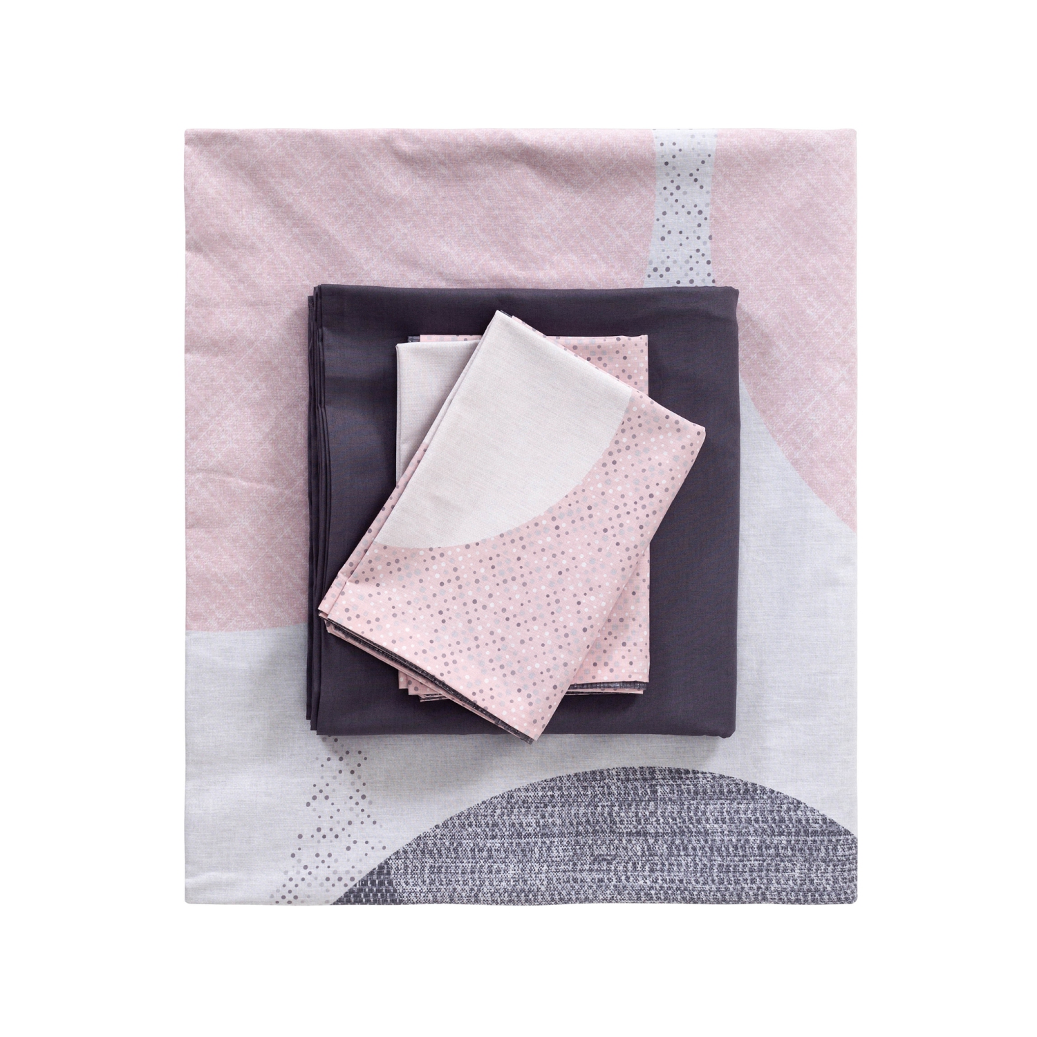 SUSSEXHOME Peach Circles Duvet Cover Set Pink, Full Size Duvet Cover, 1 Duvet Cover, 1 Fitted Sheet and 2 Pillowcases - Iron Safe, Hypoallergenic,