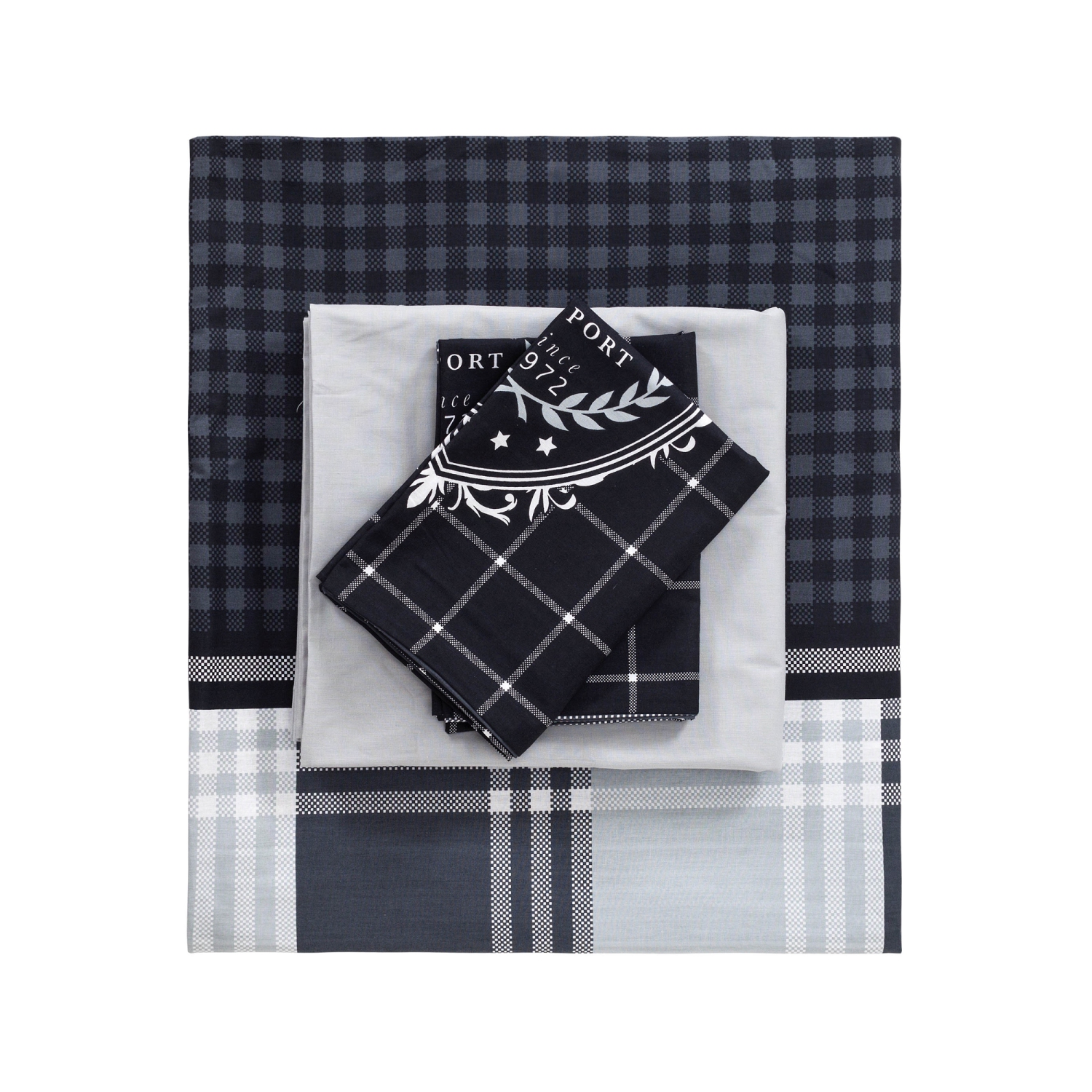 SUSSEXHOME Black Imaginations Duvet Cover Set Anthracite, Full Size Duvet Cover, 1 Duvet Cover, 1 Fitted Sheet and 2 Pillowcases, Iron Safe,