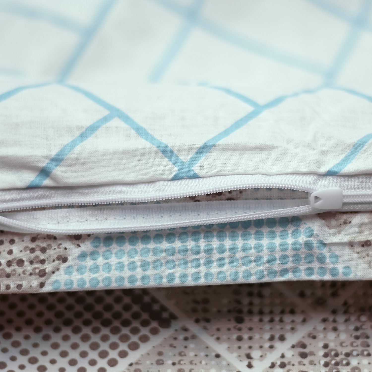 SUSSEXHOME Beige Creations Duvet Cover Set Turquoise, Full Size Duvet Cover, 1 Duvet Cover, 1 Fitted Sheet and 2 Pillowcases, Iron Safe,