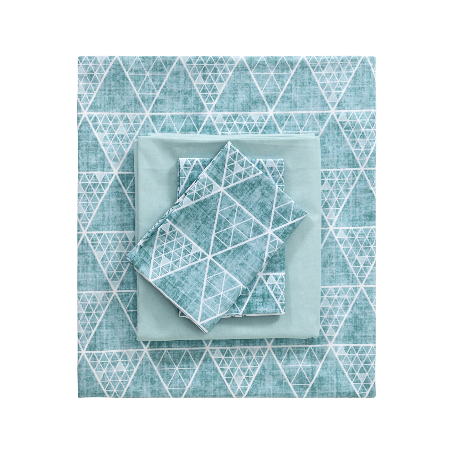 SUSSEXHOME Mint Waives Duvet Cover Set, Full Size Duvet Cover, 1 Duvet Cover, 1 Fitted Sheet and 2 Pillowcases, Iron Safe, Hypoallergenic, Breathable