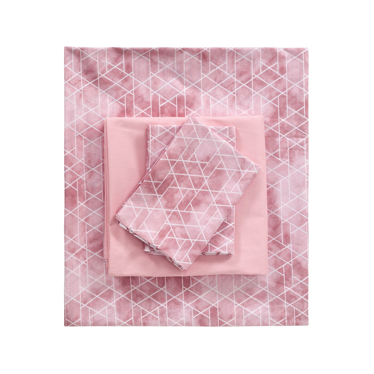 SUSSEXHOME Peach Girl Duvet Cover Set Pink, Queen Size Duvet Cover, 1 Duvet Cover, 1 Fitted Sheet and 2 Pillowcases, Iron Safe, Hypoallergenic,