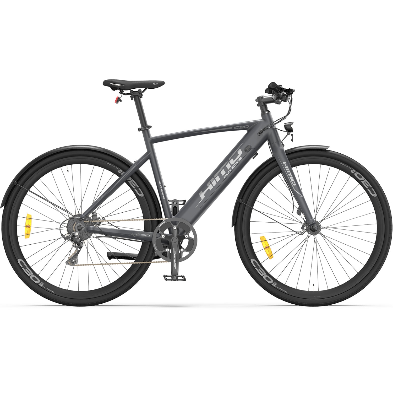 HIMO C30R 27.5" Electric Bike - Grey Range up to 120 KM, Removable 36V/10Ah Battery, Shimano 9-Speed Transmission System, 5 electric-assist modes