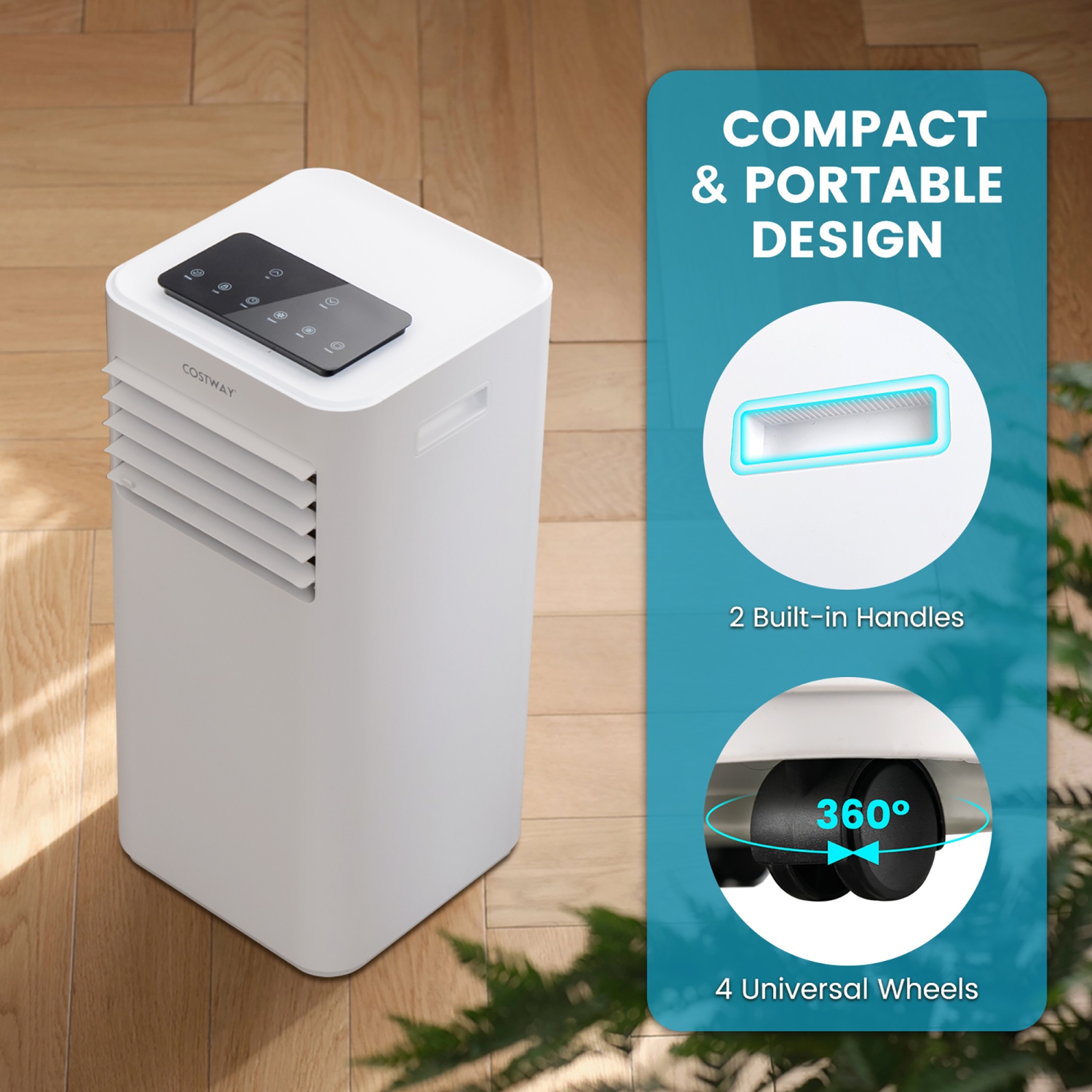 Costway 10000 BTU Portable Air Conditioner3-in-1 AC Unit with Cool Fan Dehum Sleep Mode