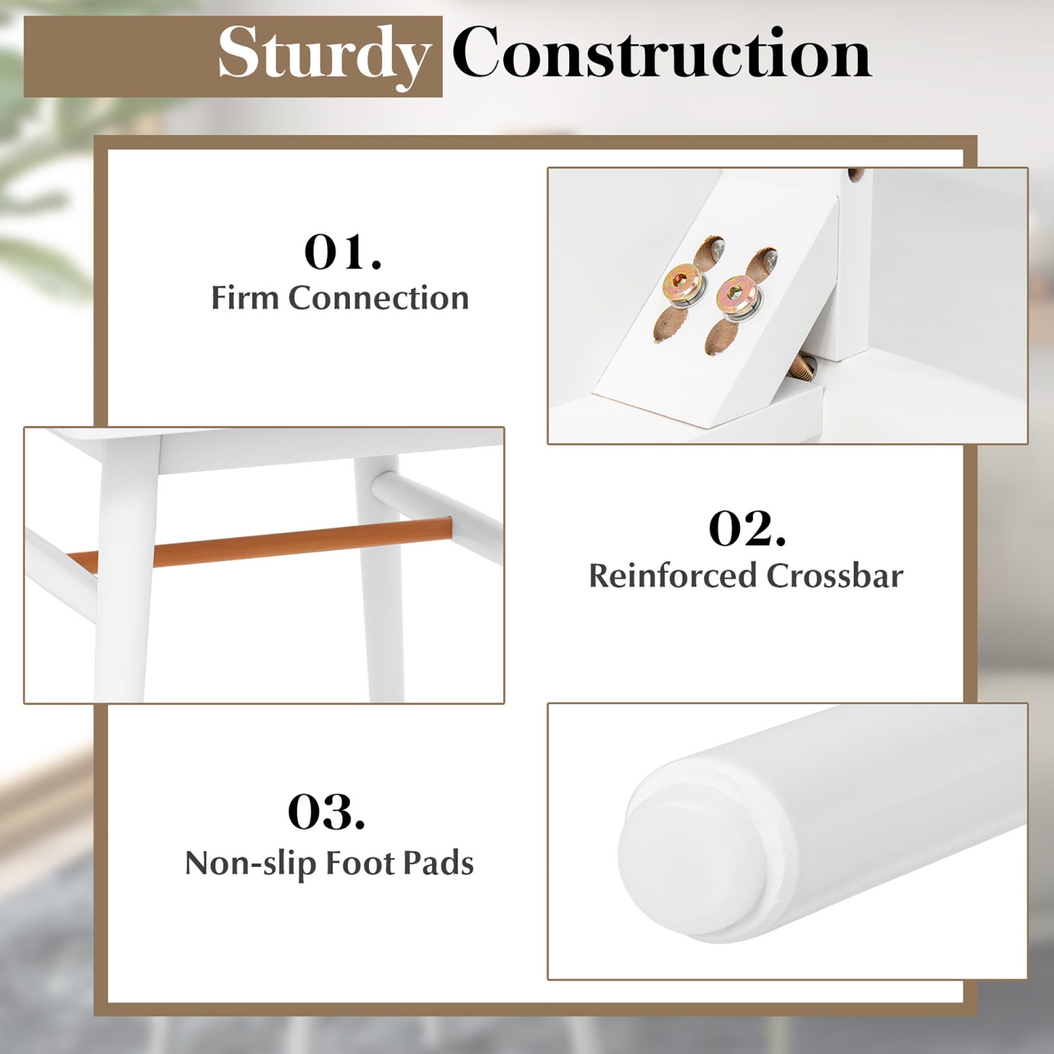 Costway Nightstand Modern Bedside End Table with Storage Drawer & Solid Wood Legs