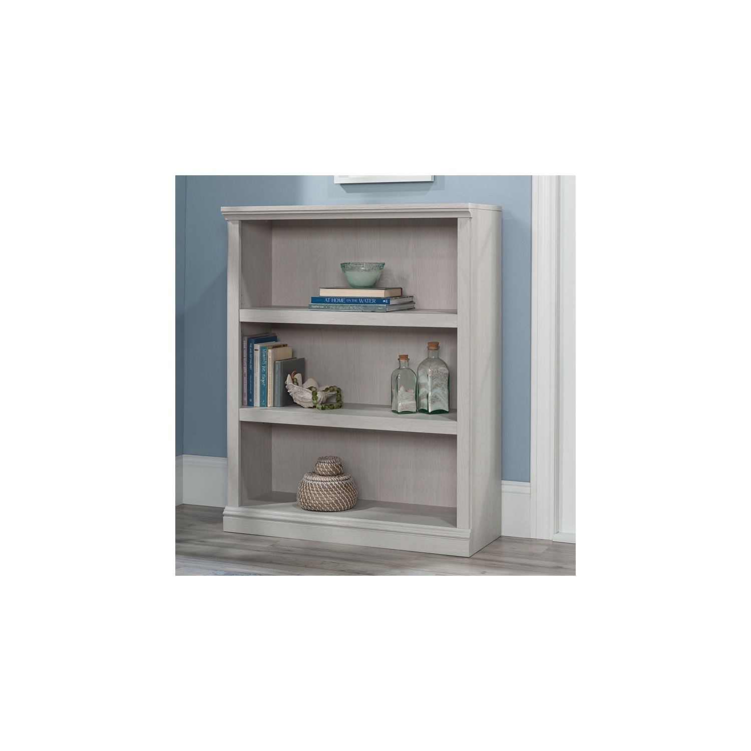 Sauder Select Engineered Wood 3-Shelf Bookcase in Glacier Oak Finish