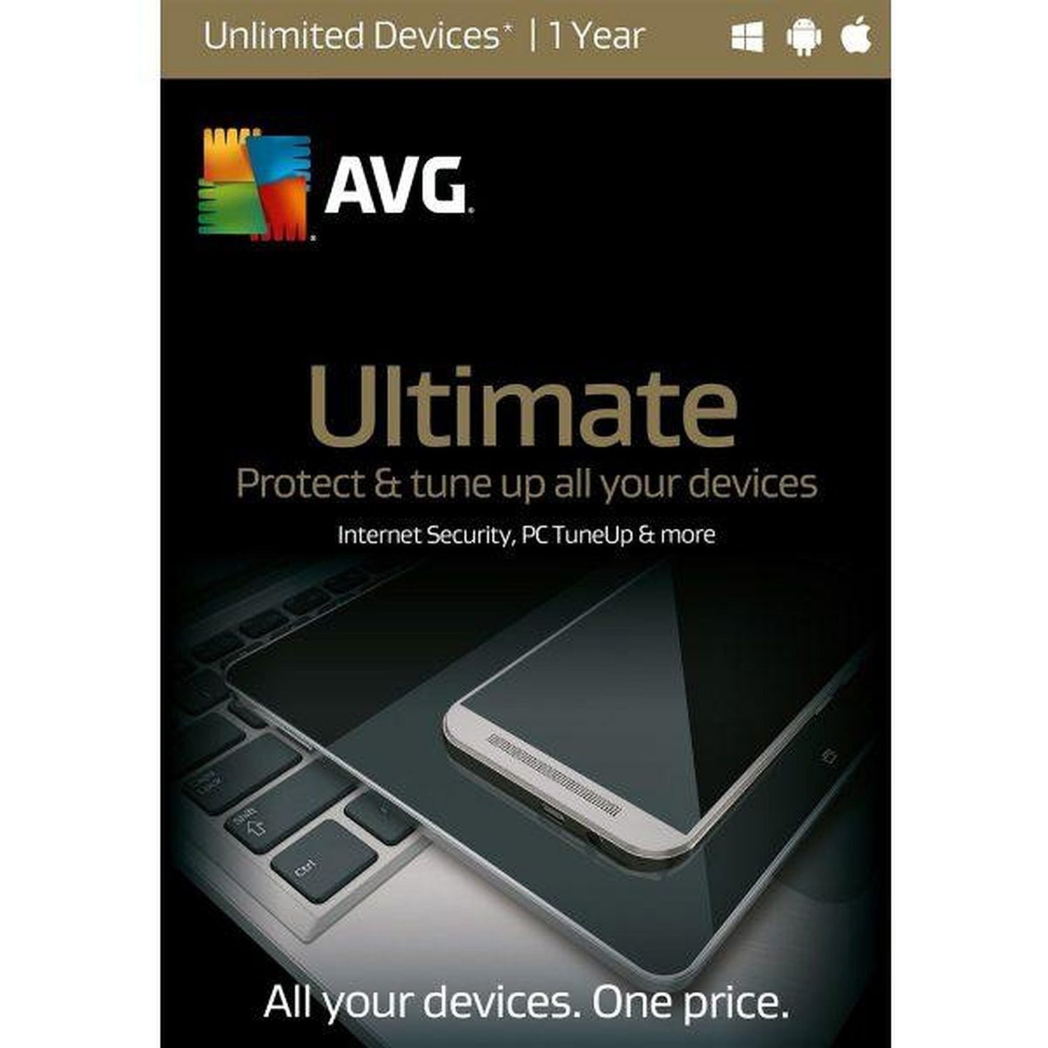 AVG - Ultimate Unlimited Users Internet Security & TuneUp 1 an BIL