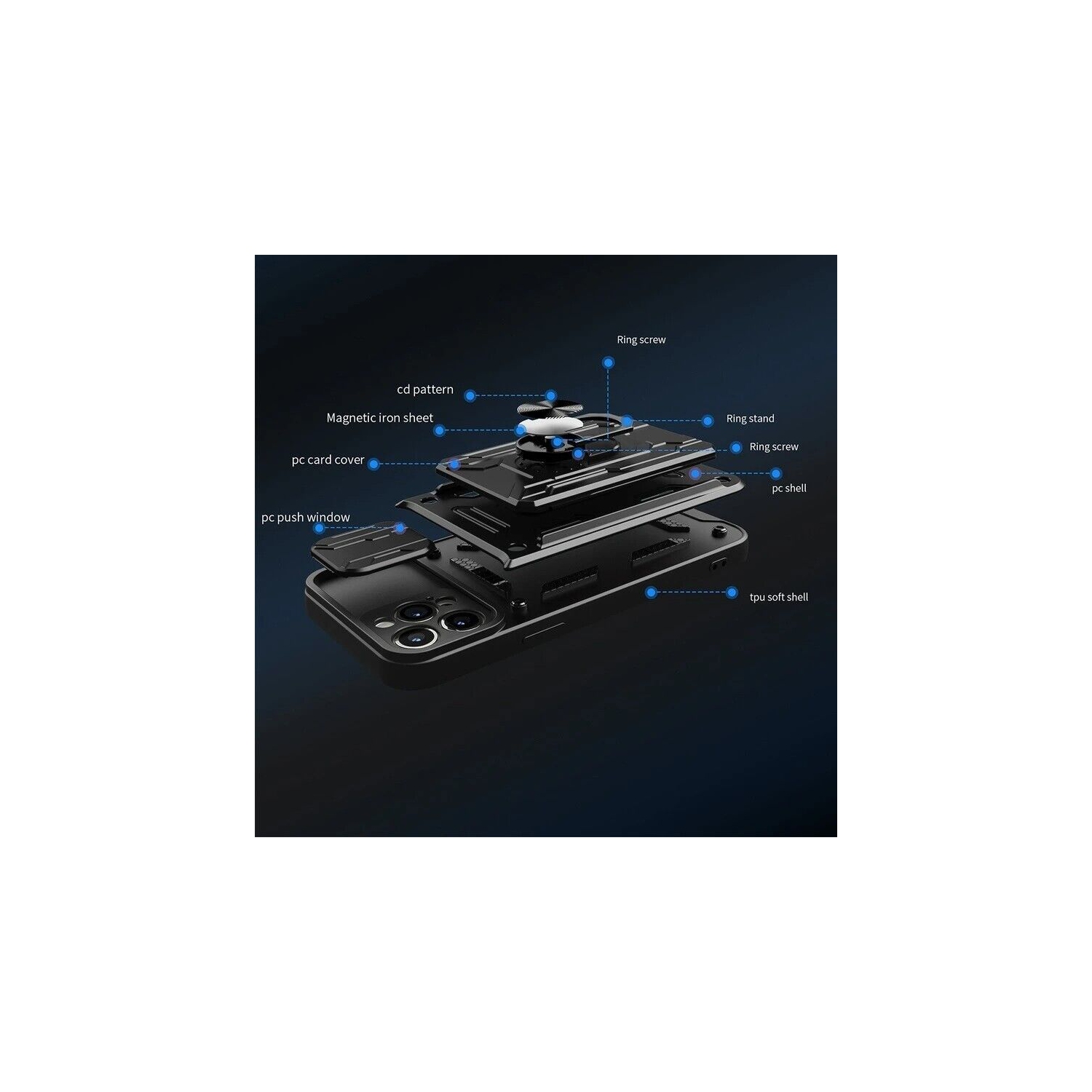 KeeGuard Coque pour iPhone 14 Pro Max avec coque pour appareil photo, coque iPhone 14 Pro Max avec protection d'écran robuste de qualité militaire