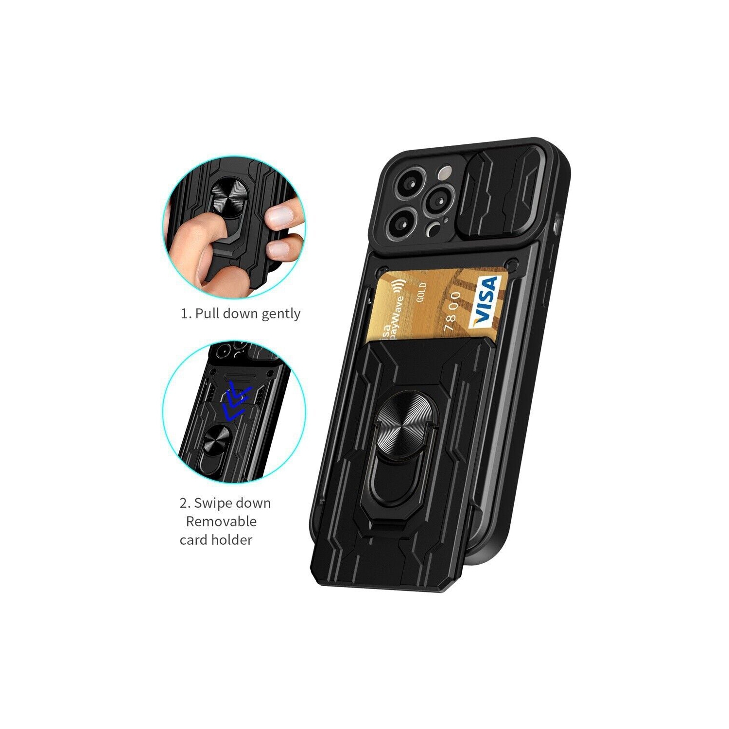 KeeGuard Coque pour iPhone 14 Pro Max avec coque pour appareil photo, coque iPhone 14 Pro Max avec protection d'écran robuste de qualité militaire