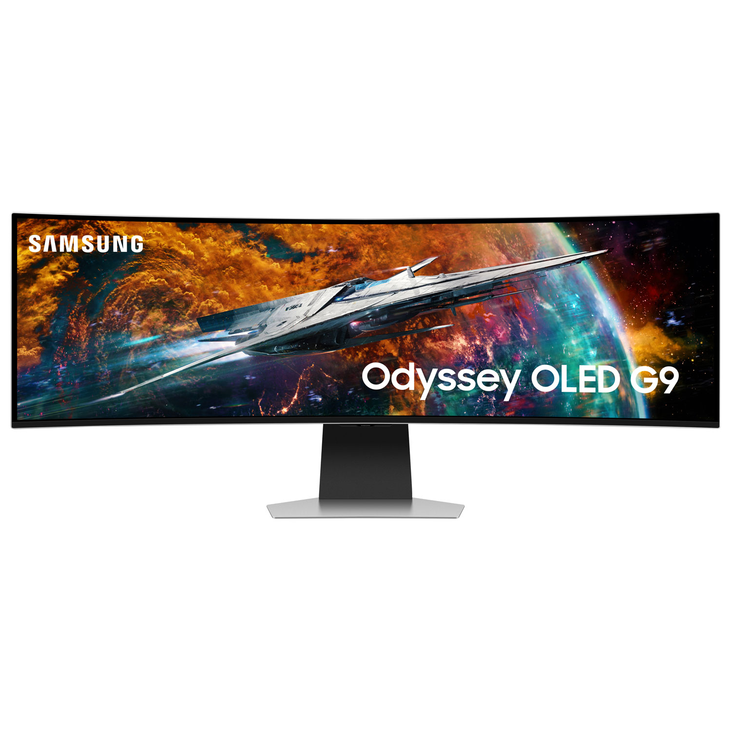 Samsung Odyssey OLED G9 49" QHD 240Hz 0.03ms GTG Curved OLED G-Sync FreeSync Smart Monitor (LS49CG954SNXZA) – Silver