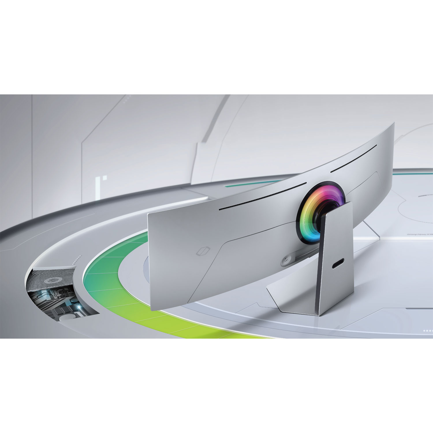 Samsung Odyssey OLED G9 49" QHD 240Hz 0.03ms GTG Curved OLED G-Sync FreeSync Smart Monitor – Silver