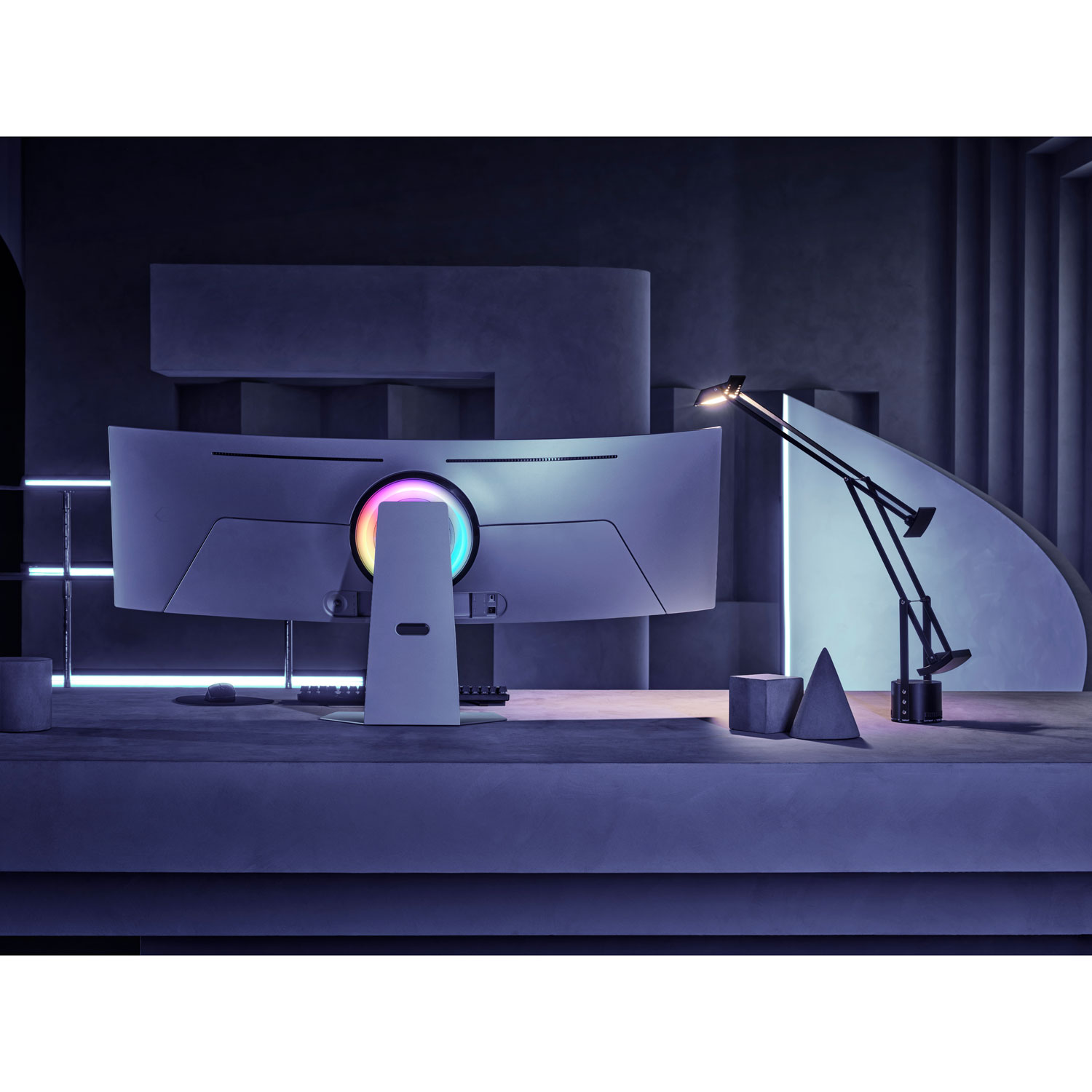 Samsung Odyssey OLED G9 49" QHD 240Hz 0.03ms GTG Curved OLED G-Sync FreeSync Smart Monitor – Silver