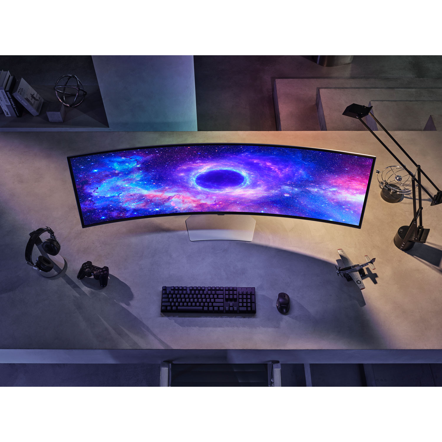 Samsung Odyssey OLED G9 49" QHD 240Hz 0.03ms GTG Curved OLED G-Sync FreeSync Smart Monitor – Silver