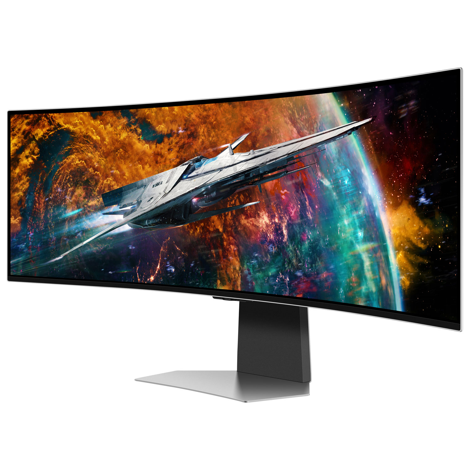 Samsung Odyssey OLED G9 49" QHD 240Hz 0.03ms GTG Curved OLED G-Sync FreeSync Smart Monitor – Silver