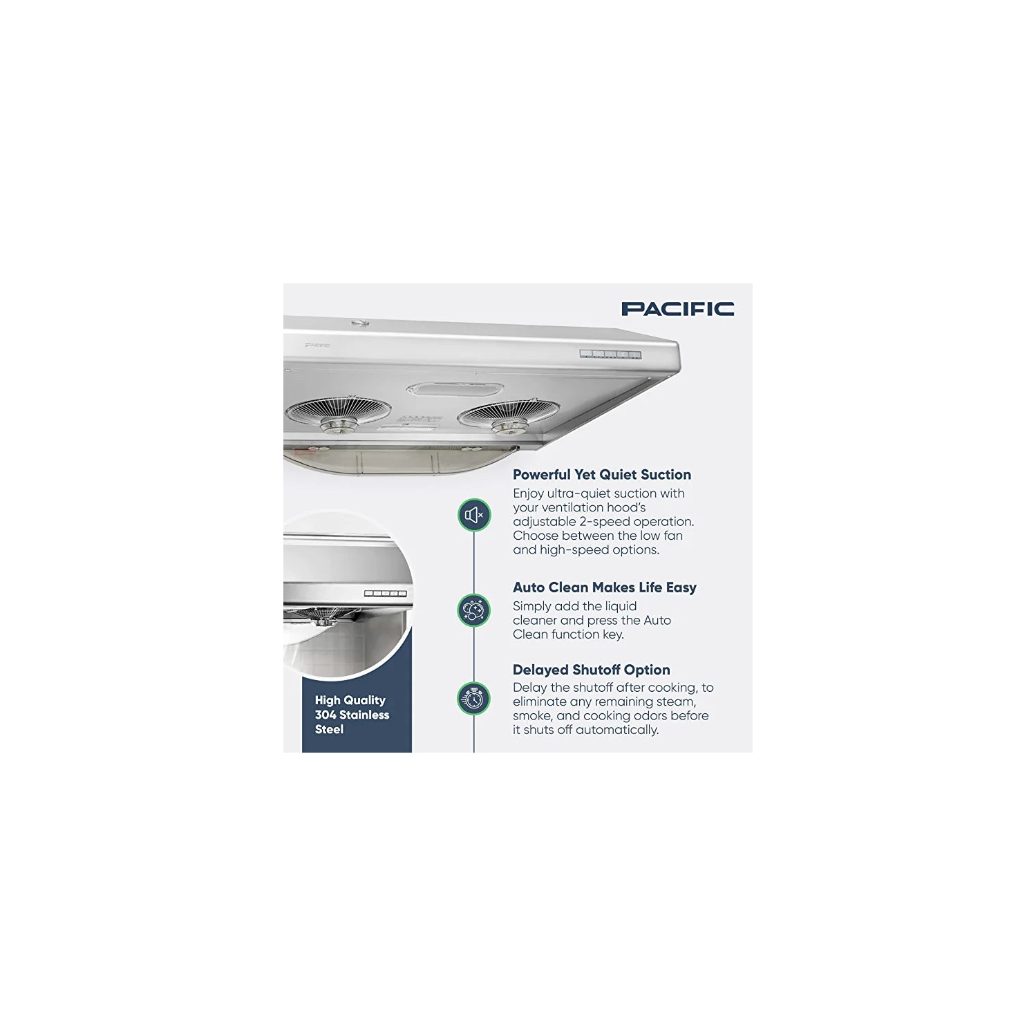 Hotte de dessous d'armoire à nettoyage automatique Pacific AC3000BS