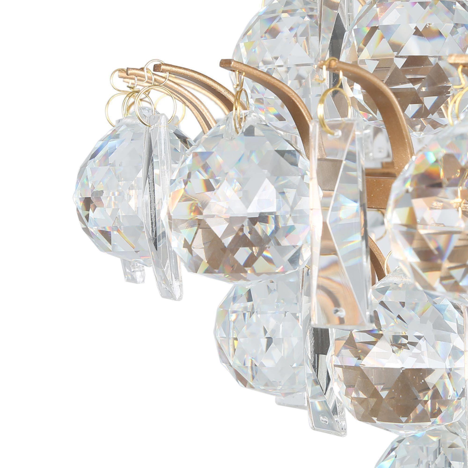 Lustre en cristal Drops, suspension de cuisine en or de ferme moderne à 3 lumières pour salle à manger, salon