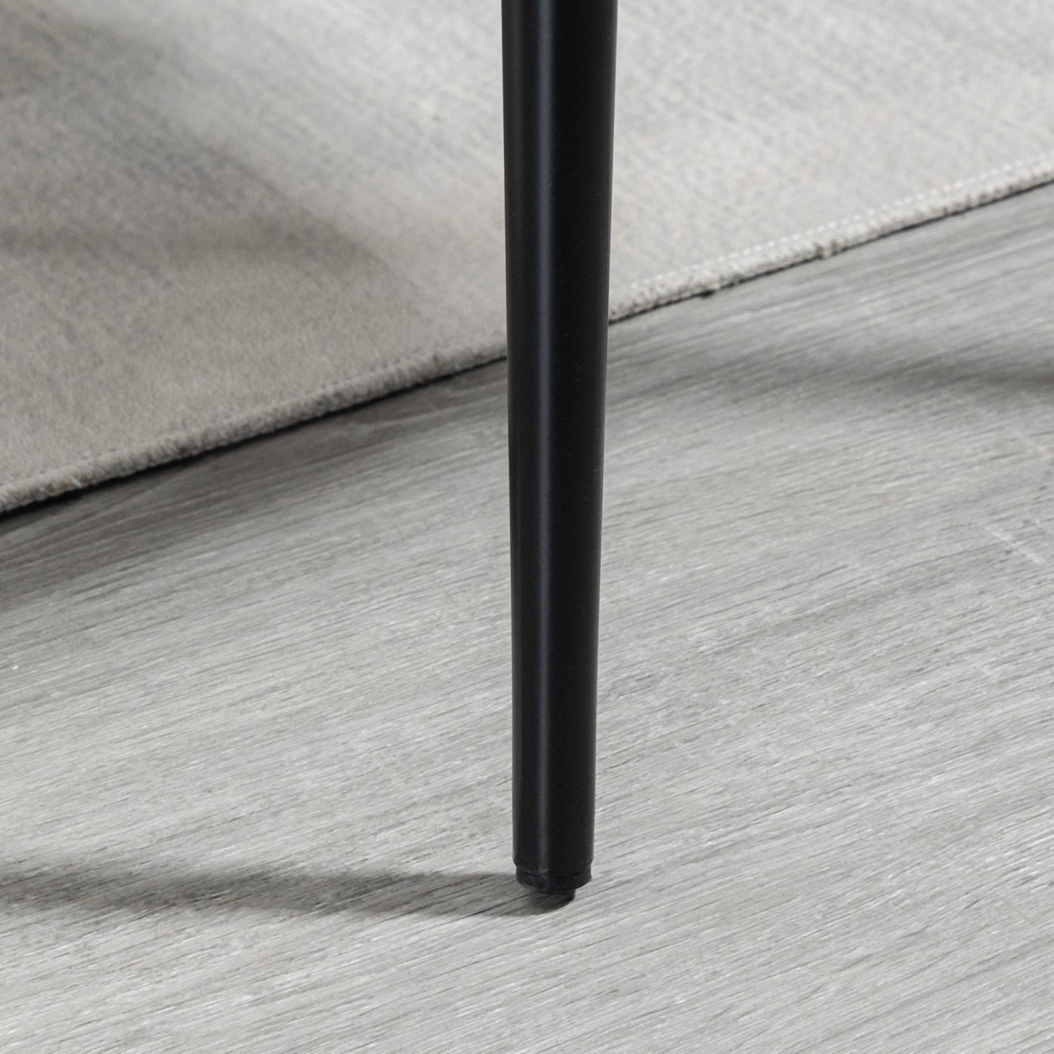 HOMCOM Modern Dining Chairs, Mid-Back Velvet-touch Upholstery Side Chair, Table Chair for Living Room, Dining Room, Black, Set of 4