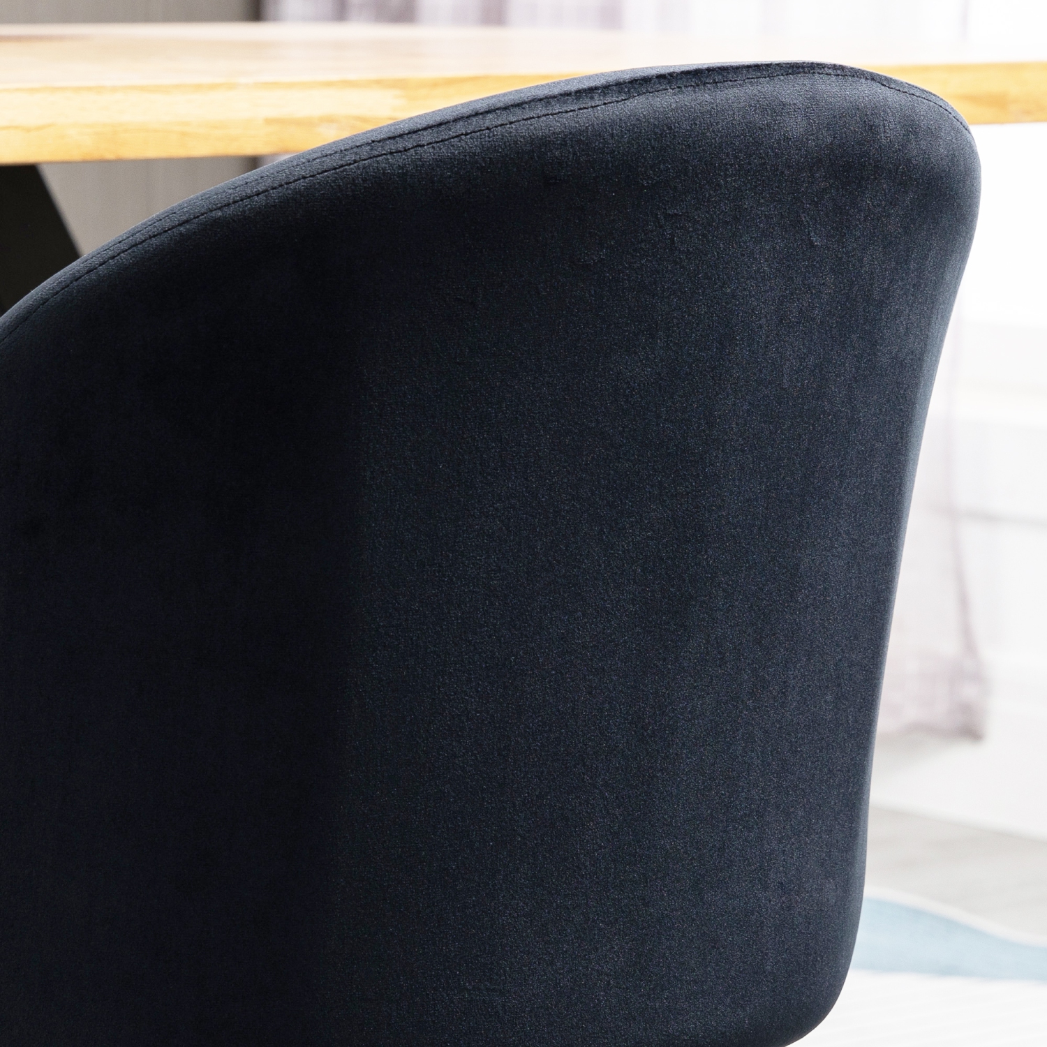 HOMCOM Modern Dining Chairs, Mid-Back Velvet-touch Upholstery Side Chair, Table Chair for Living Room, Dining Room, Black, Set of 4