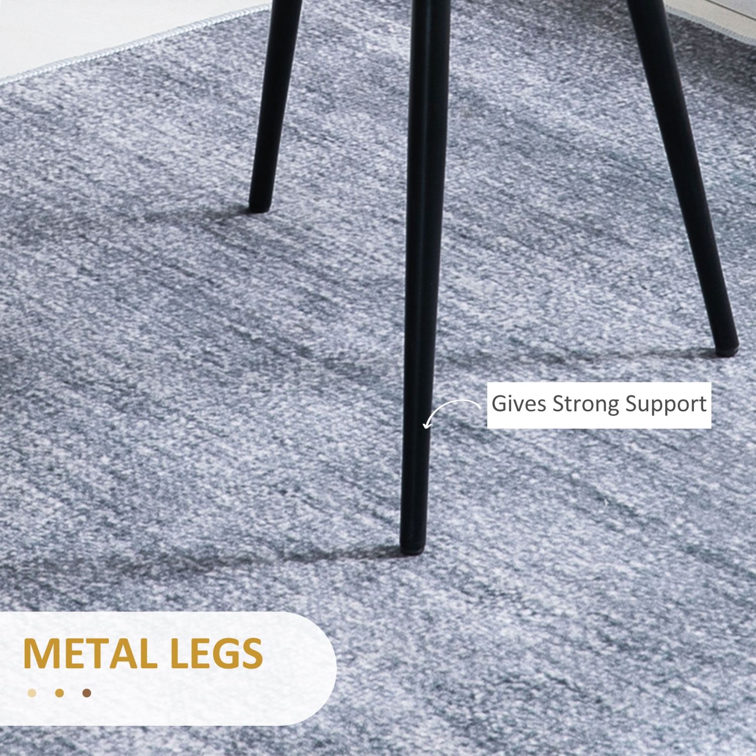 HOMCOM Chaises de salle à manger modernes, chaise d'appoint rembourrée au toucher velours, chaise de table pour salon, salle à manger, jaune, lot de 4