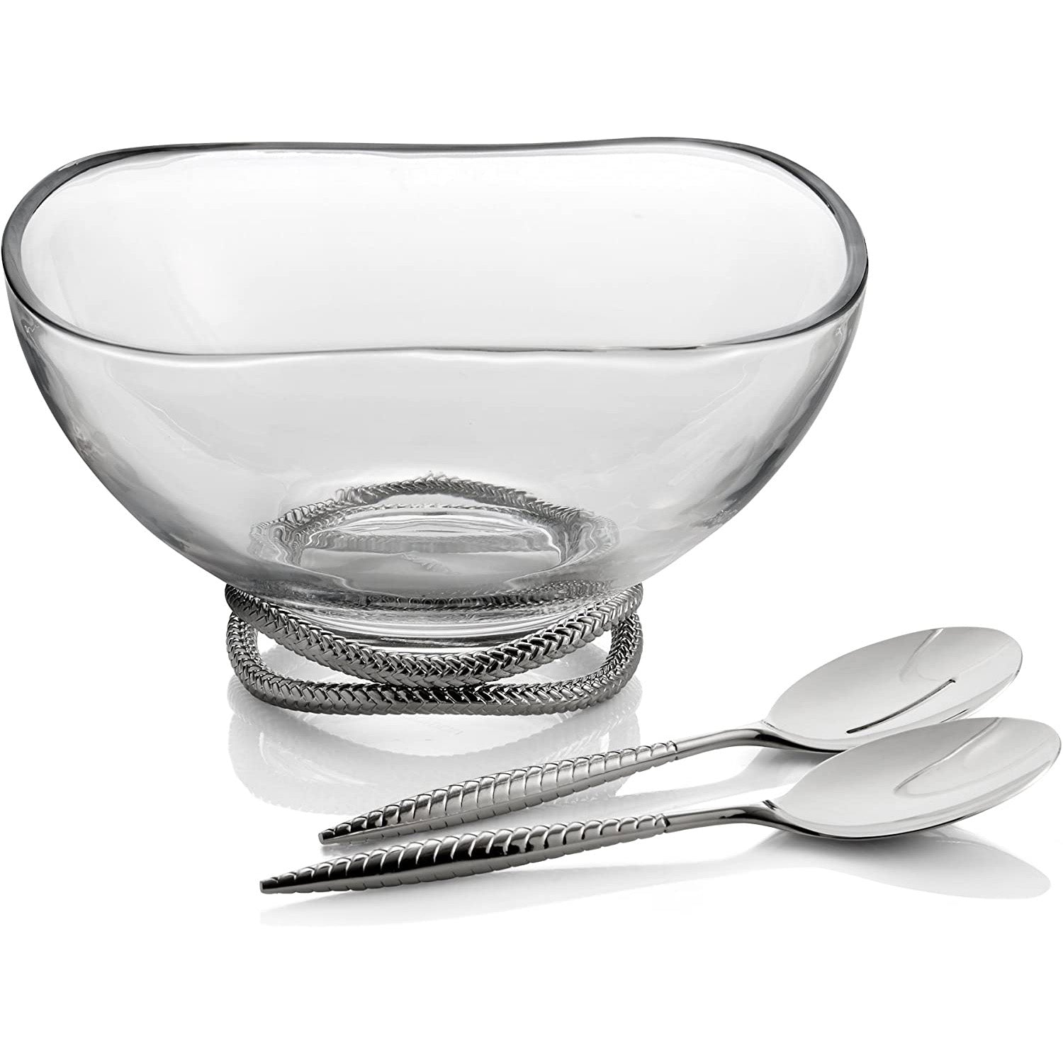 Nambe - Braid Glass Salad Bowl with Server