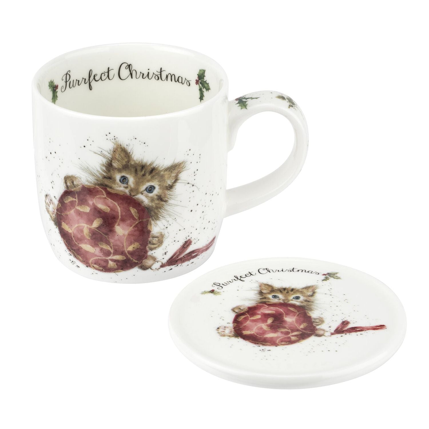 VER ROYAL – TASSE ET SOUS-VERRE PURRFECT XMAS 11 OZ