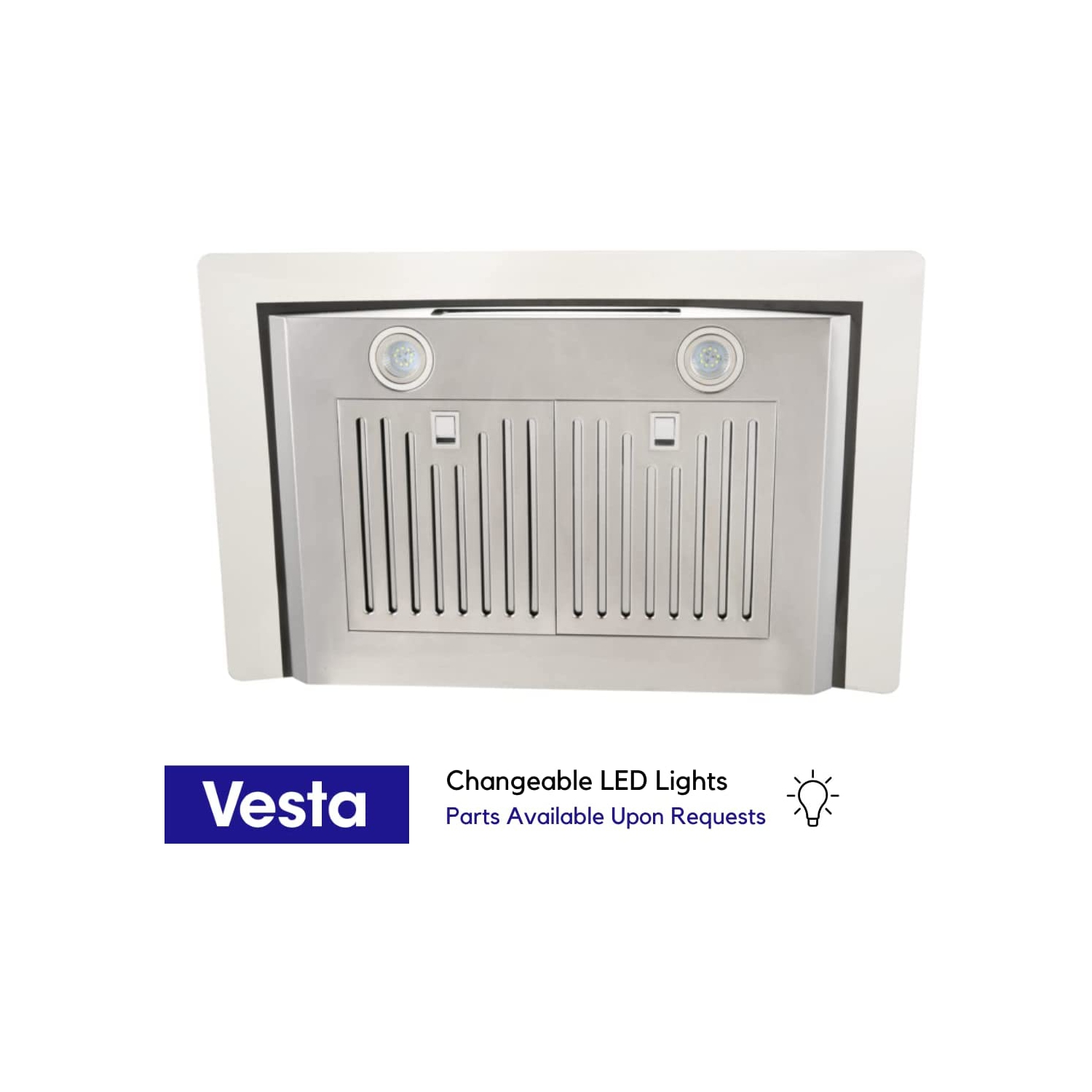 VESTA Amsterdam 800CFM 30'' Stainless Steel Wall Mounted Range Hood With 6 Speeds Touch/Gesture Control, 6'' Round Vent, Baffle Filters, LED Lights,