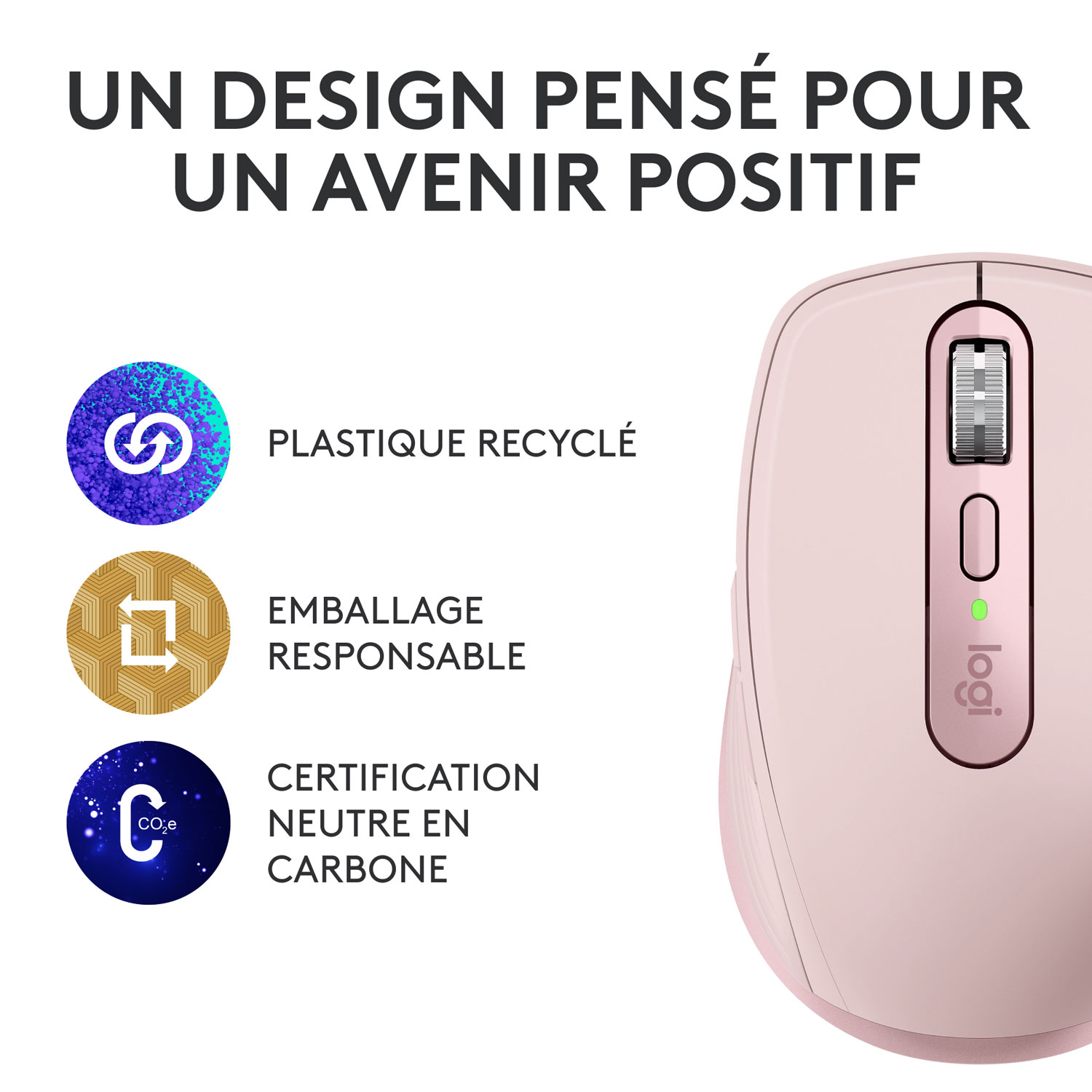 Logitech MX Anywhere 3S Wireless Compact Darkfield Mouse - Rose