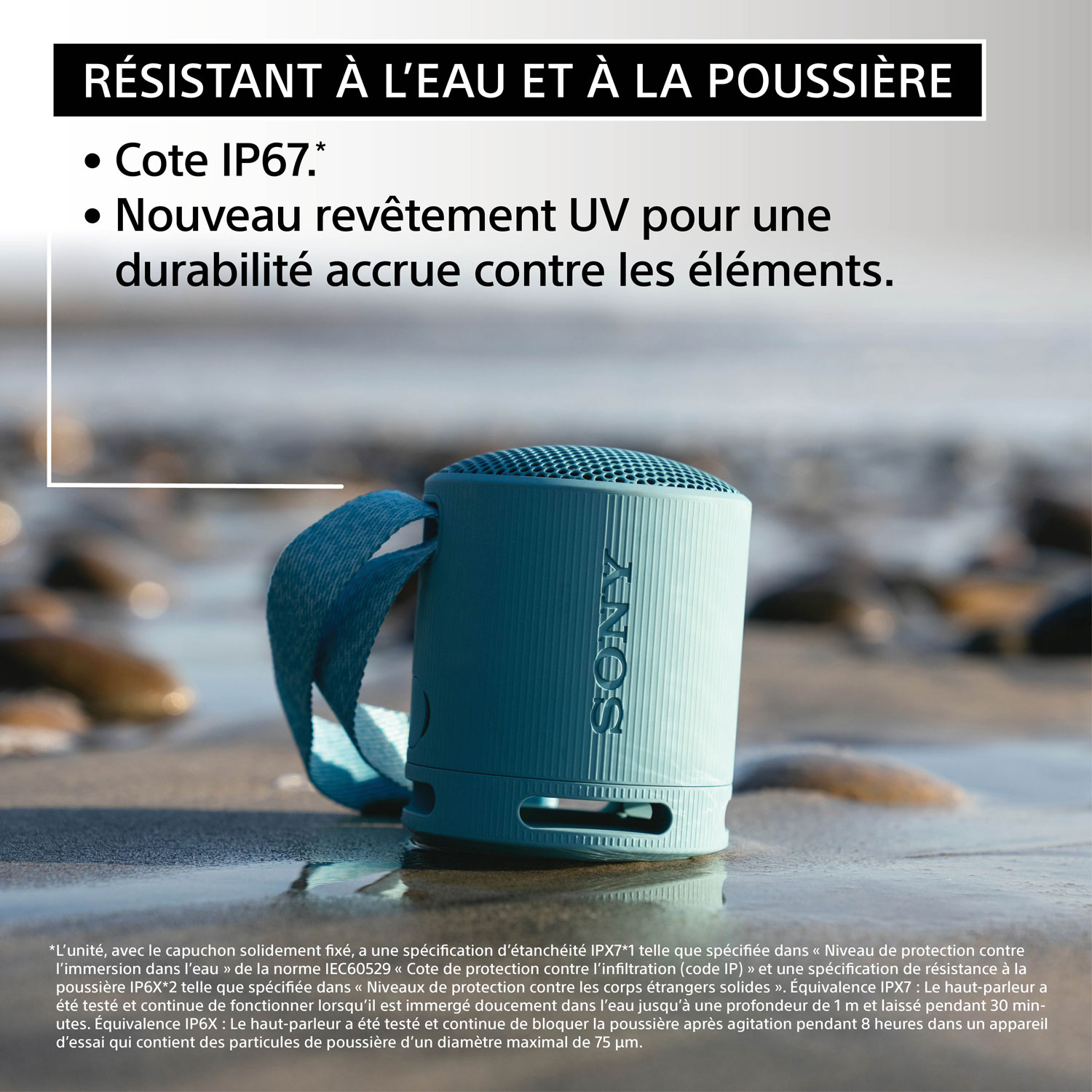 Sony SRS-XB100 Waterproof Bluetooth Wireless Speaker - Light Grey