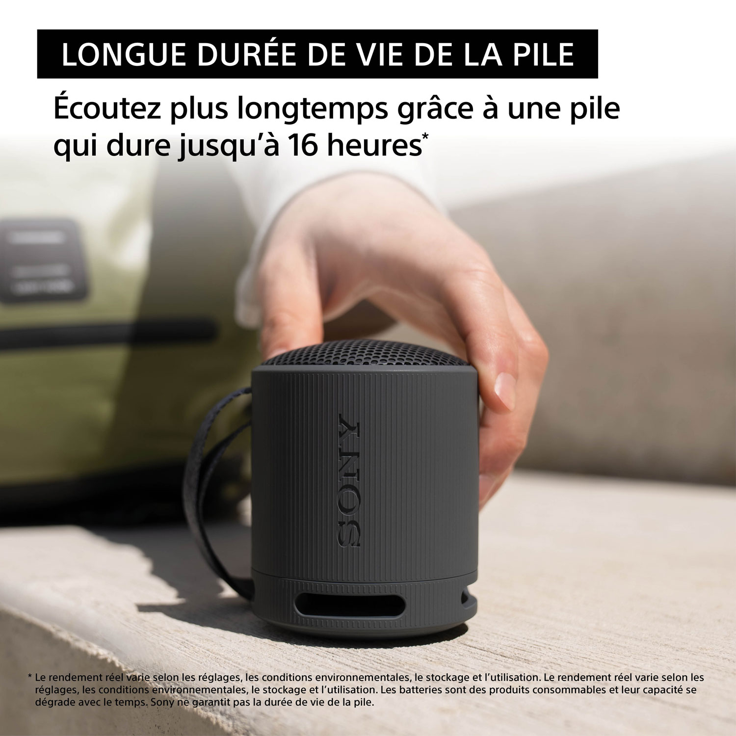 Sony SRS-XB100 Waterproof Bluetooth Wireless Speaker - Black