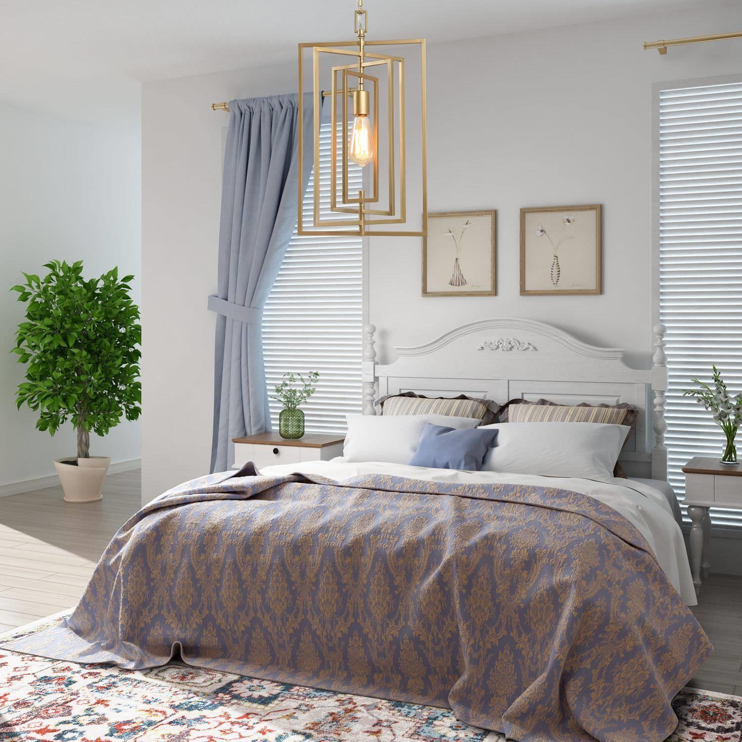 Lampe suspendue moderne de cuisine dorée, 1 lampes géométriques, lustre industriel de salle à manger