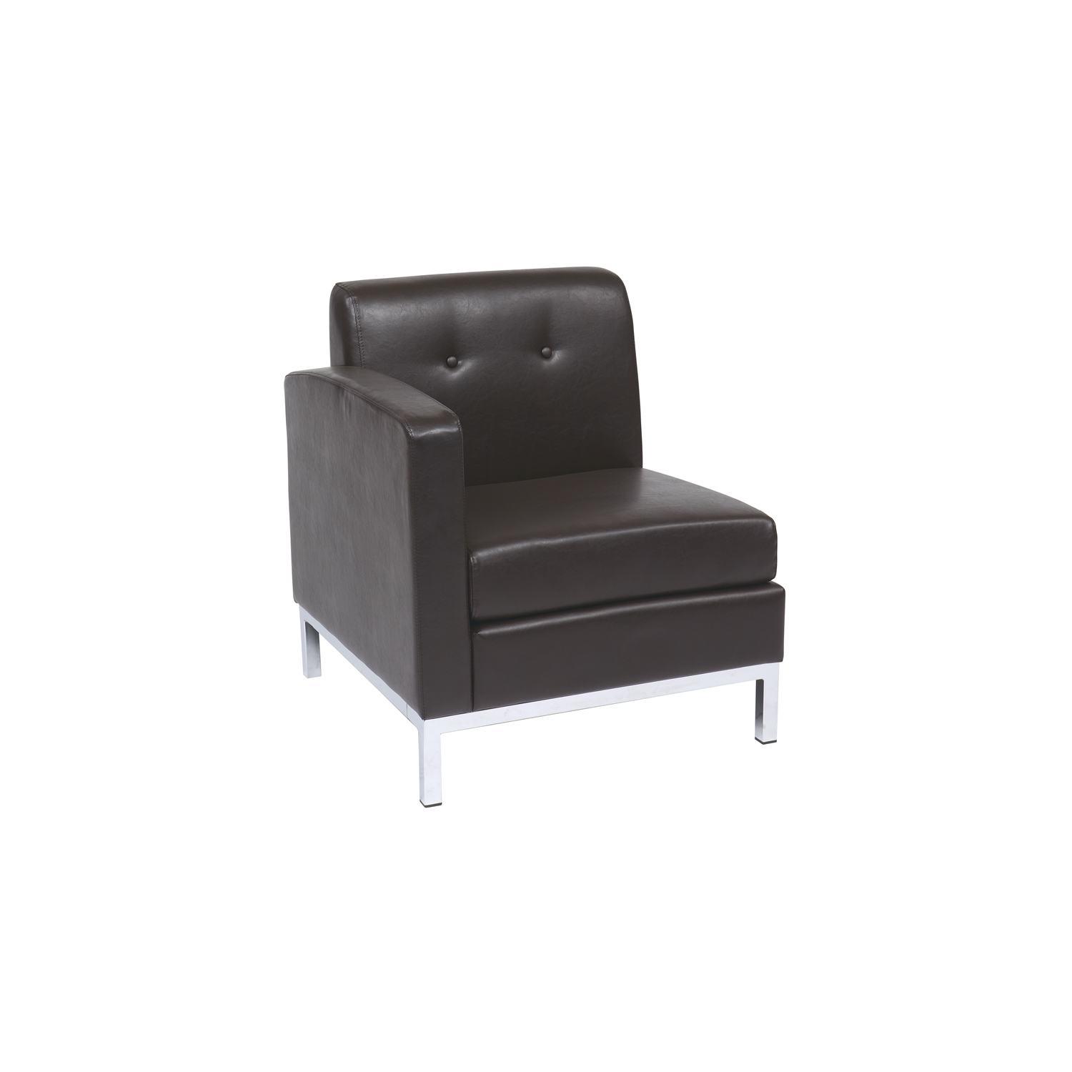 Wall Street Single Armchair LAF Espresso Faux Leather