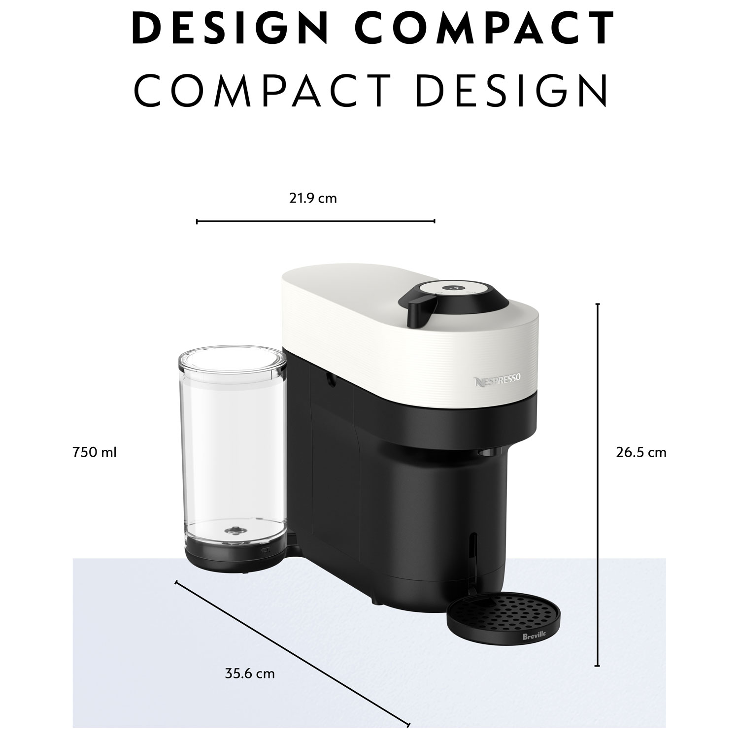 Nespresso Vertuo Pop+ Coffee & Espresso Machine by Breville - Coconut White