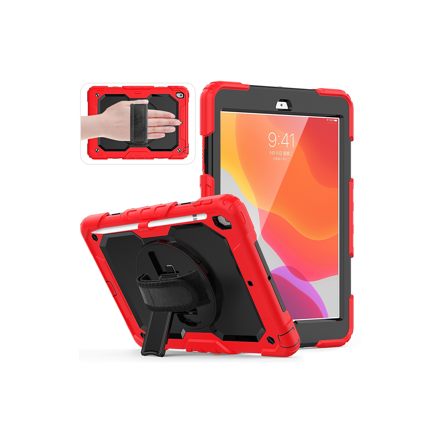 Navor 10.2" Full Body Shockproof Rugged Protective iPad Cover with Pen Holder - for iPad 9th/8th/7th Gen Heavy Duty Cases with Screen Protector