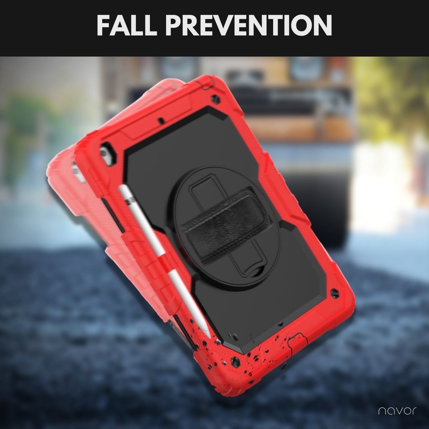 Navor 10.2" Full Body Shockproof Rugged Protective iPad Cover with Pen Holder - for iPad 9th/8th/7th Gen Heavy Duty Cases with Screen Protector