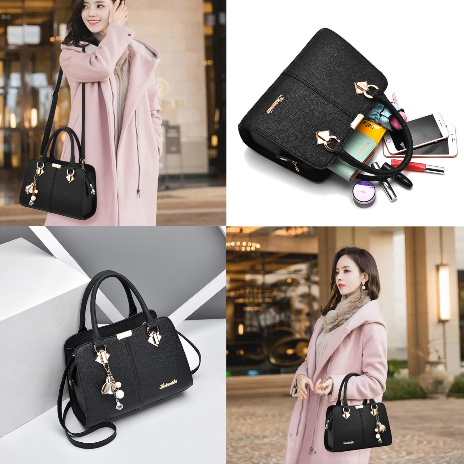 sac à main en épaule femme, sac à main en cuir PU, sac à épaule Satchel, fourre-tout décontracté