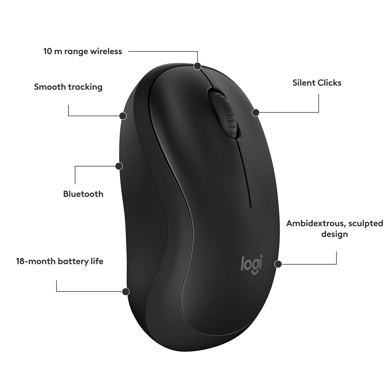Logitech M240 Silent 1000 DPI Bluetooth Optical Mouse - Black - Only at Best Buy