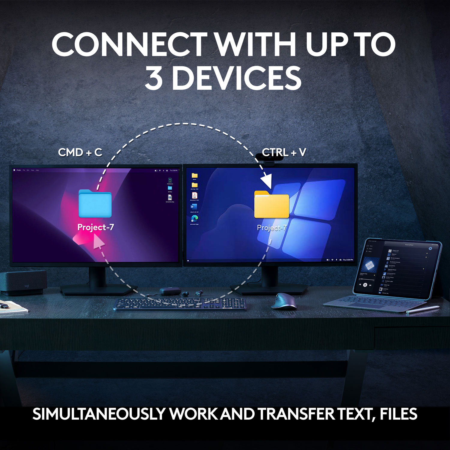 MX Keys S Bluetooth Combo - MX Keys S Keyboard, MX Master 3S Mouse, MX Palm Rest