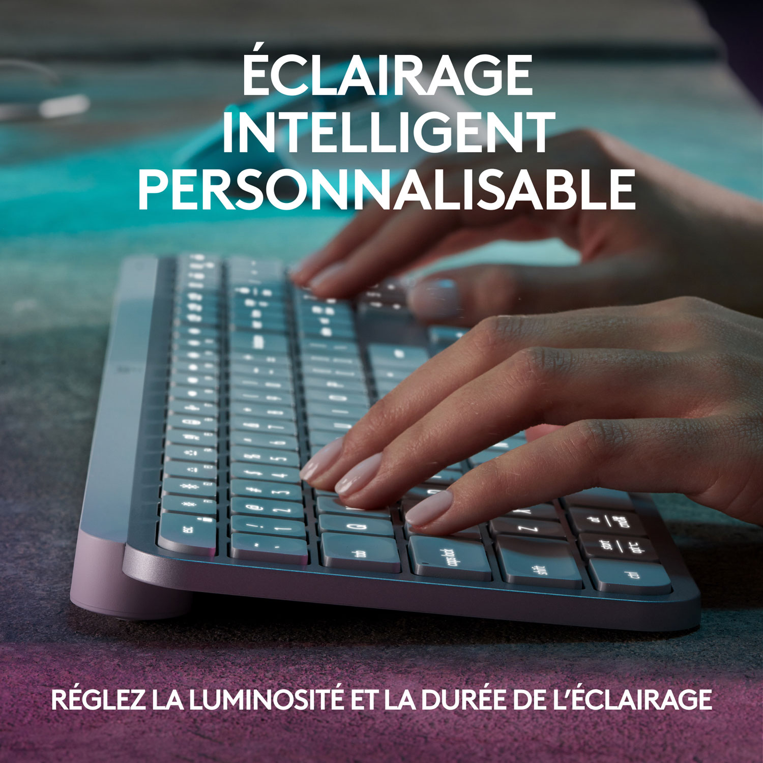Clavier sans fil rétroéclairé à touches programmables MX Keys S de Logitech - Gris pâle