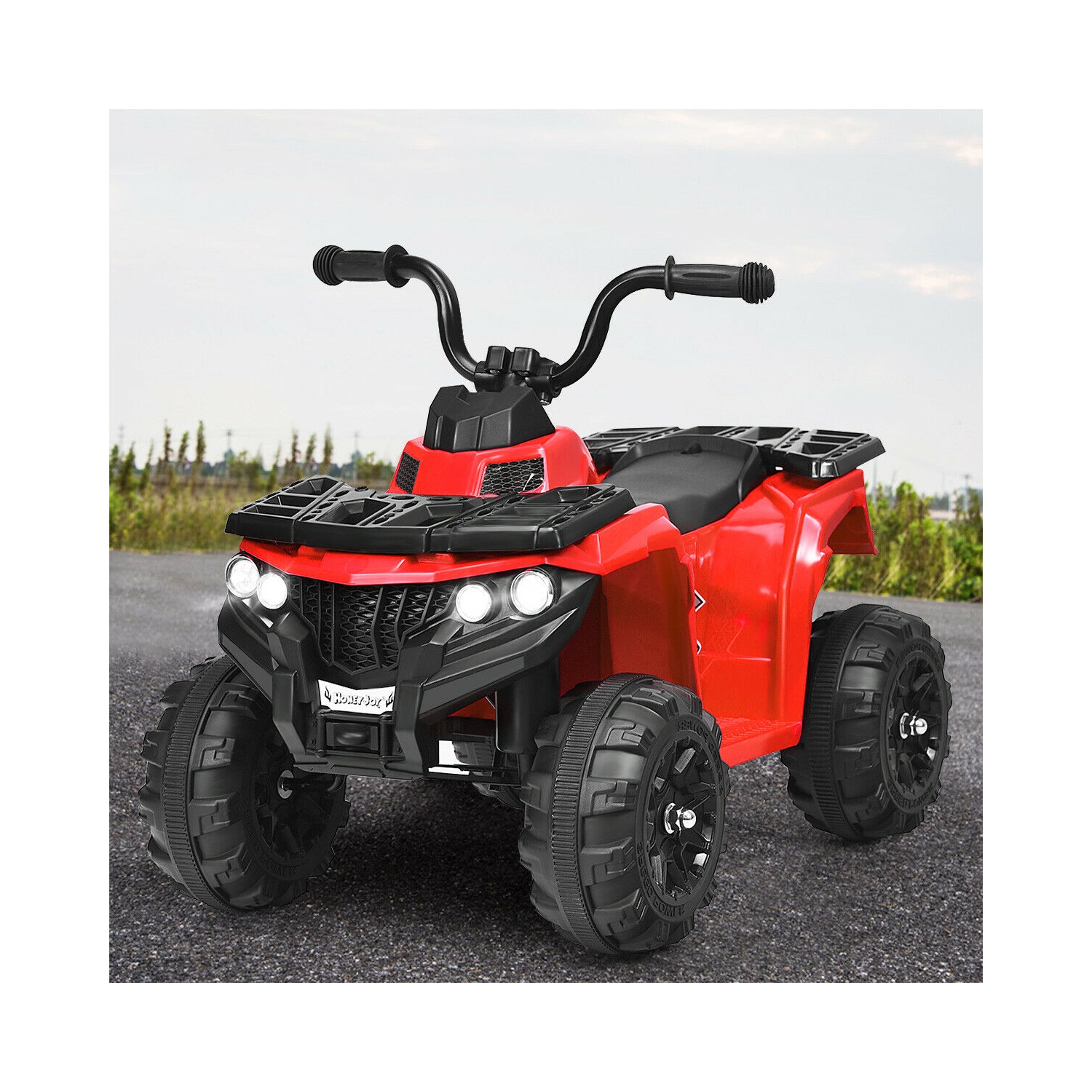 Quad électrique pour enfant Gymax 6V – MP3 – Phares LED