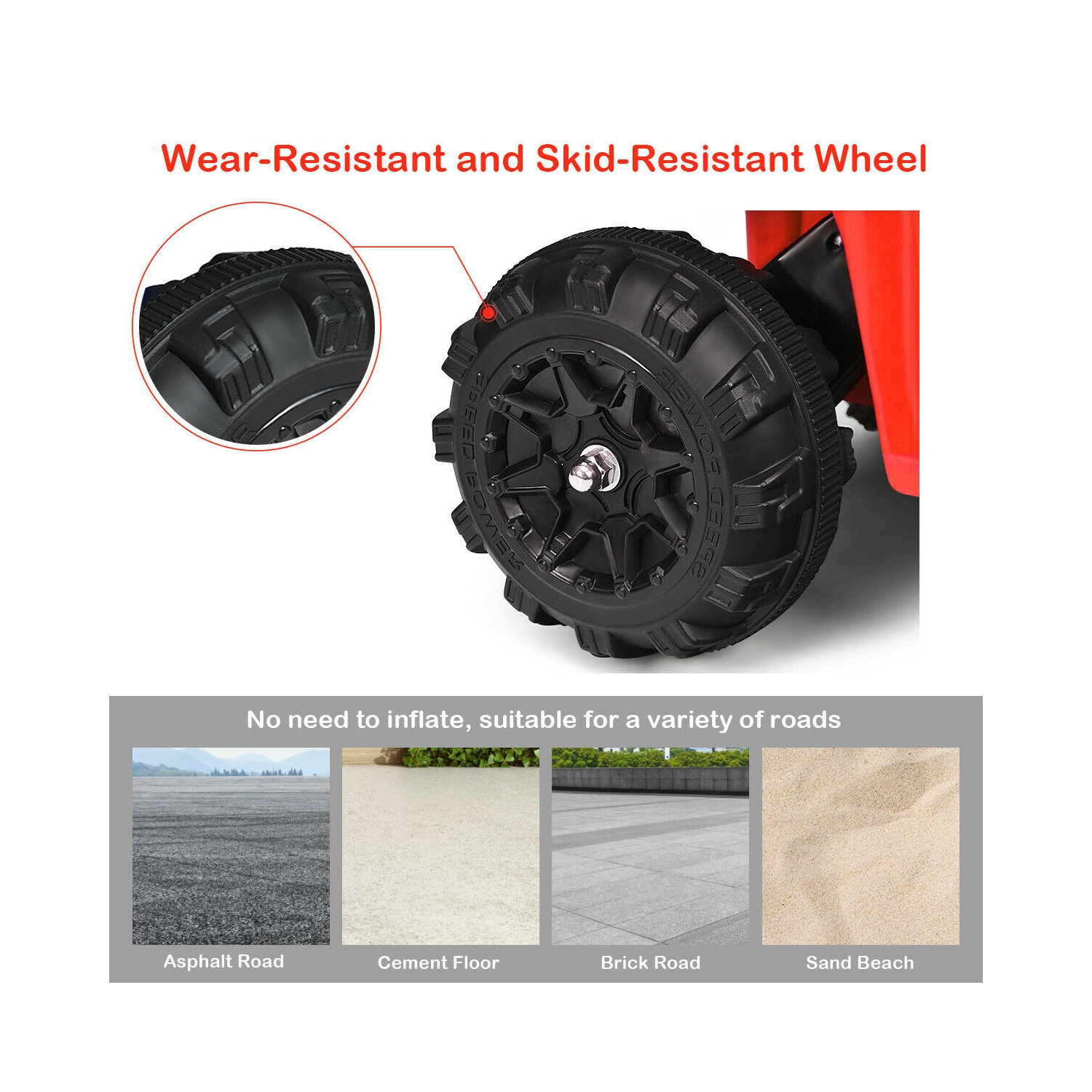 Quad électrique pour enfant Gymax 6V – MP3 – Phares LED