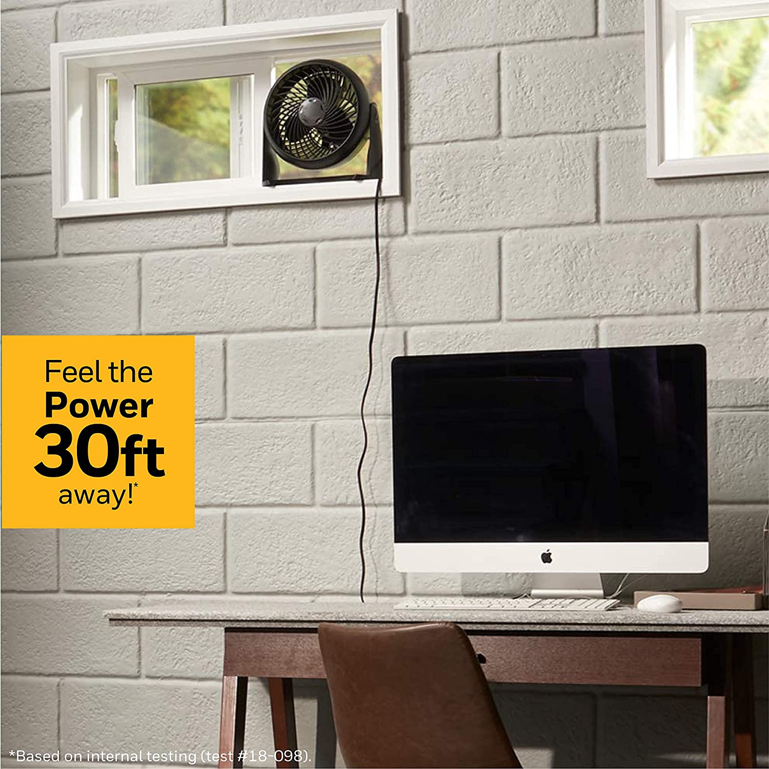 Honeywell HT900C 7" TurboForce® POWER+ Desk/Table Fan, Air Circulator for Small Bedroom, Portable, Wall Mountable, Energy Saving, 3 Speeds, Black