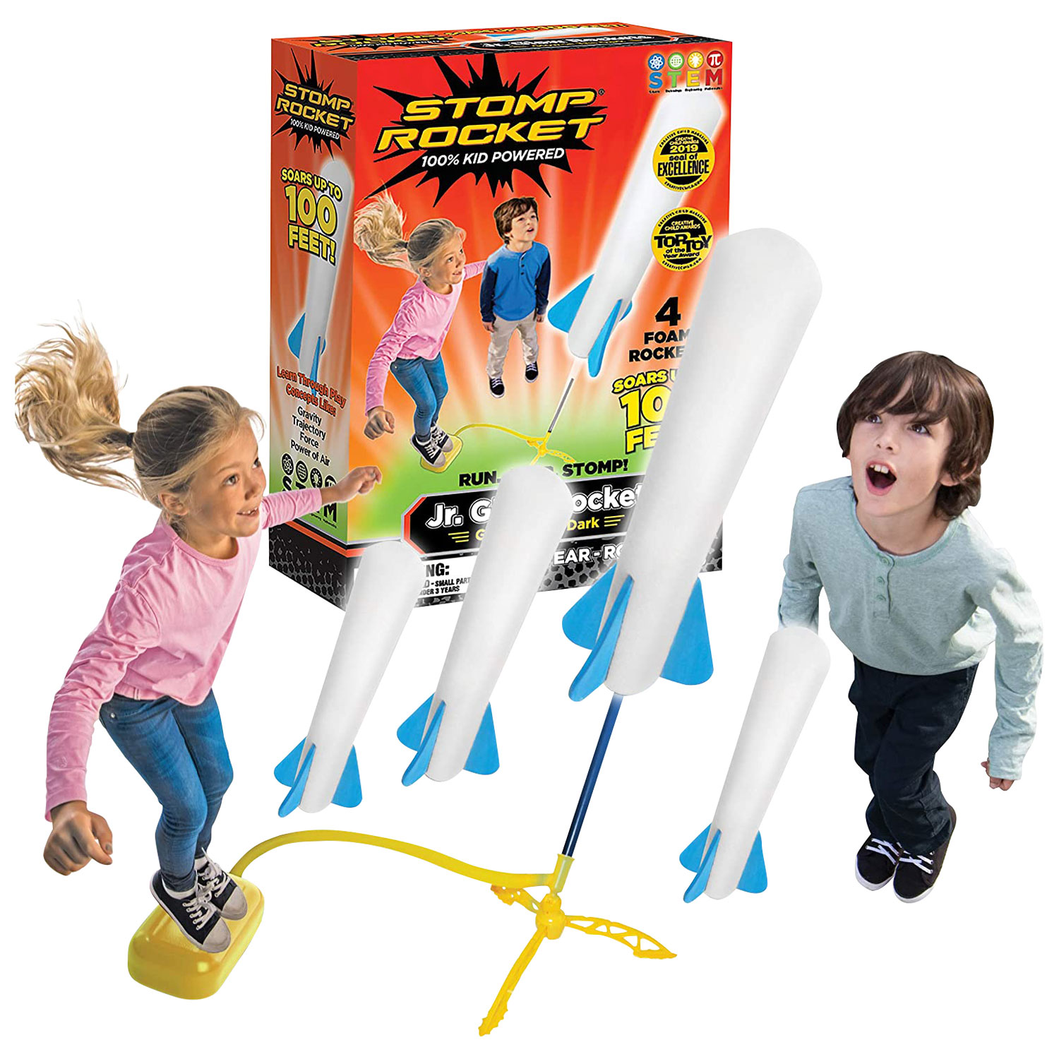 Stomp Rocket Jr. Glow Stomp Rockets - 4 Pack