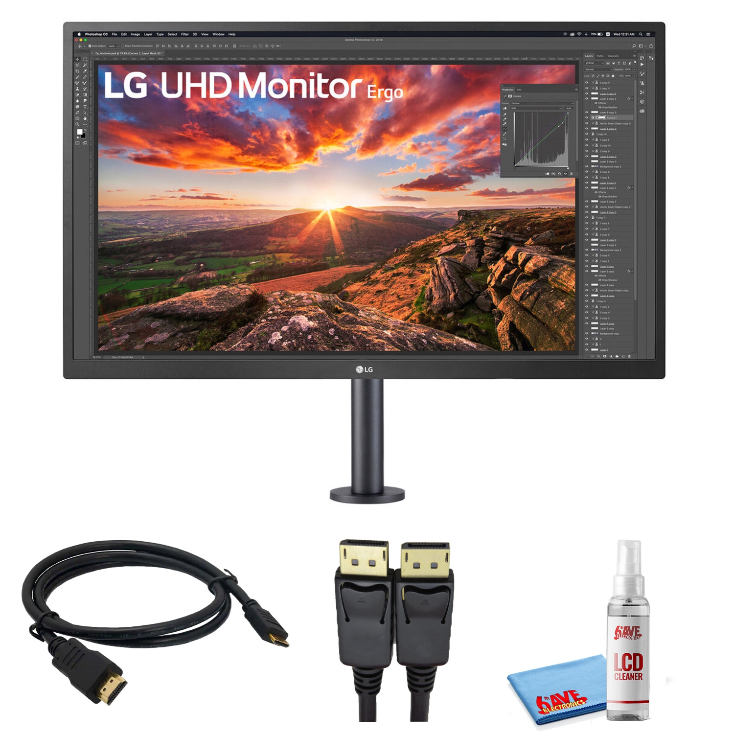 LG 27 Inch 4K UHD IPS LED Monitor with HDR 10 + Basic Accessory Kit