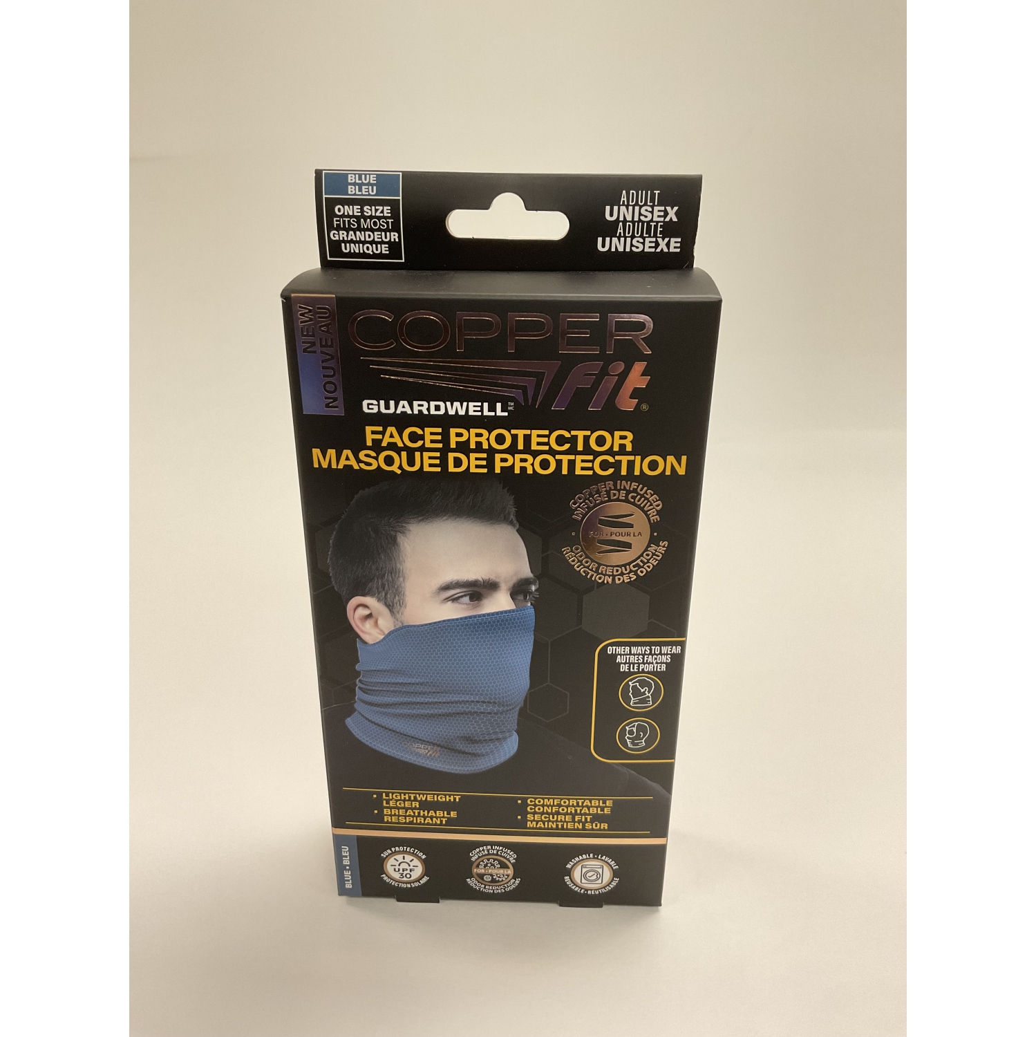 Copper Fit® Guardwell Face Protector (Bleu)