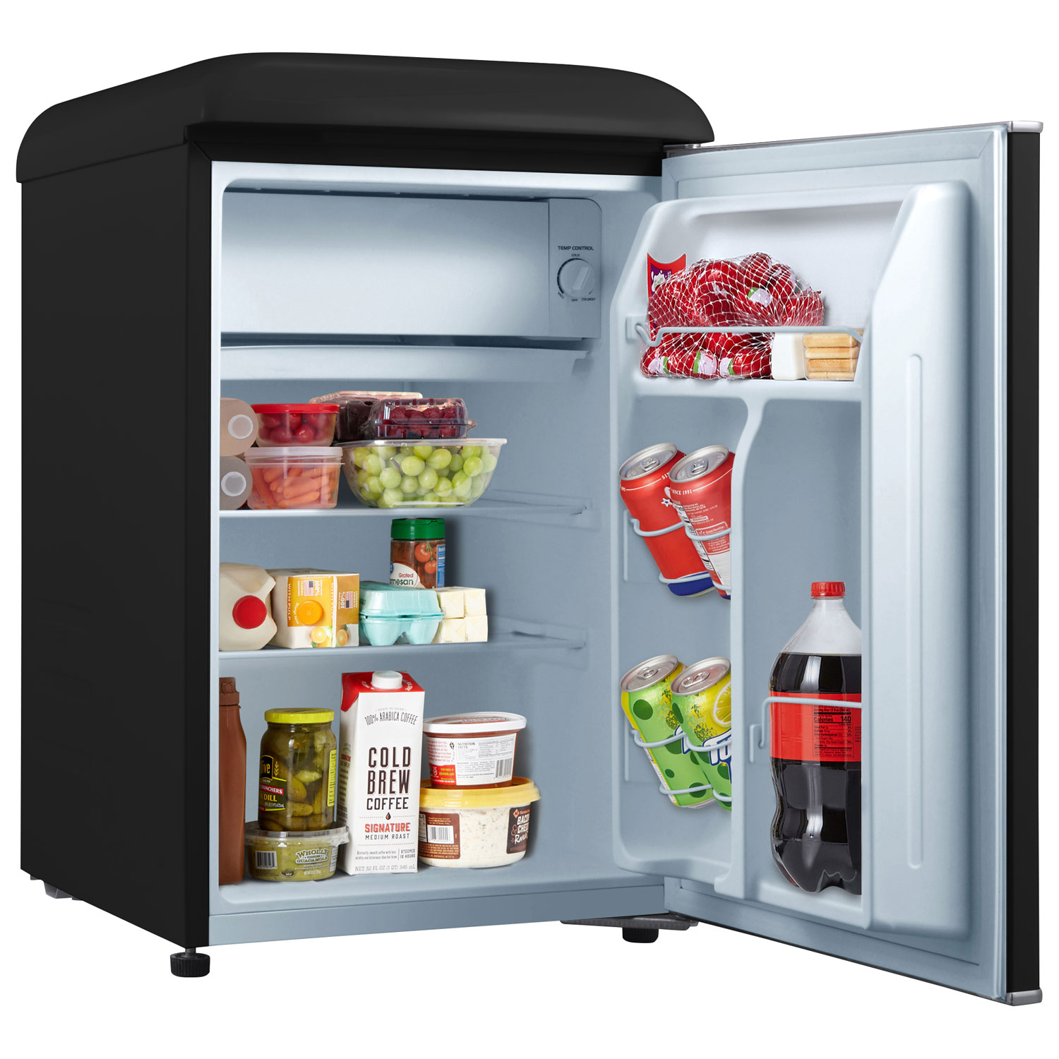 Réfrigérateur autonome sans congélateur 19 po 2,5 pi³ Retro de Galanz - Noir vinyle