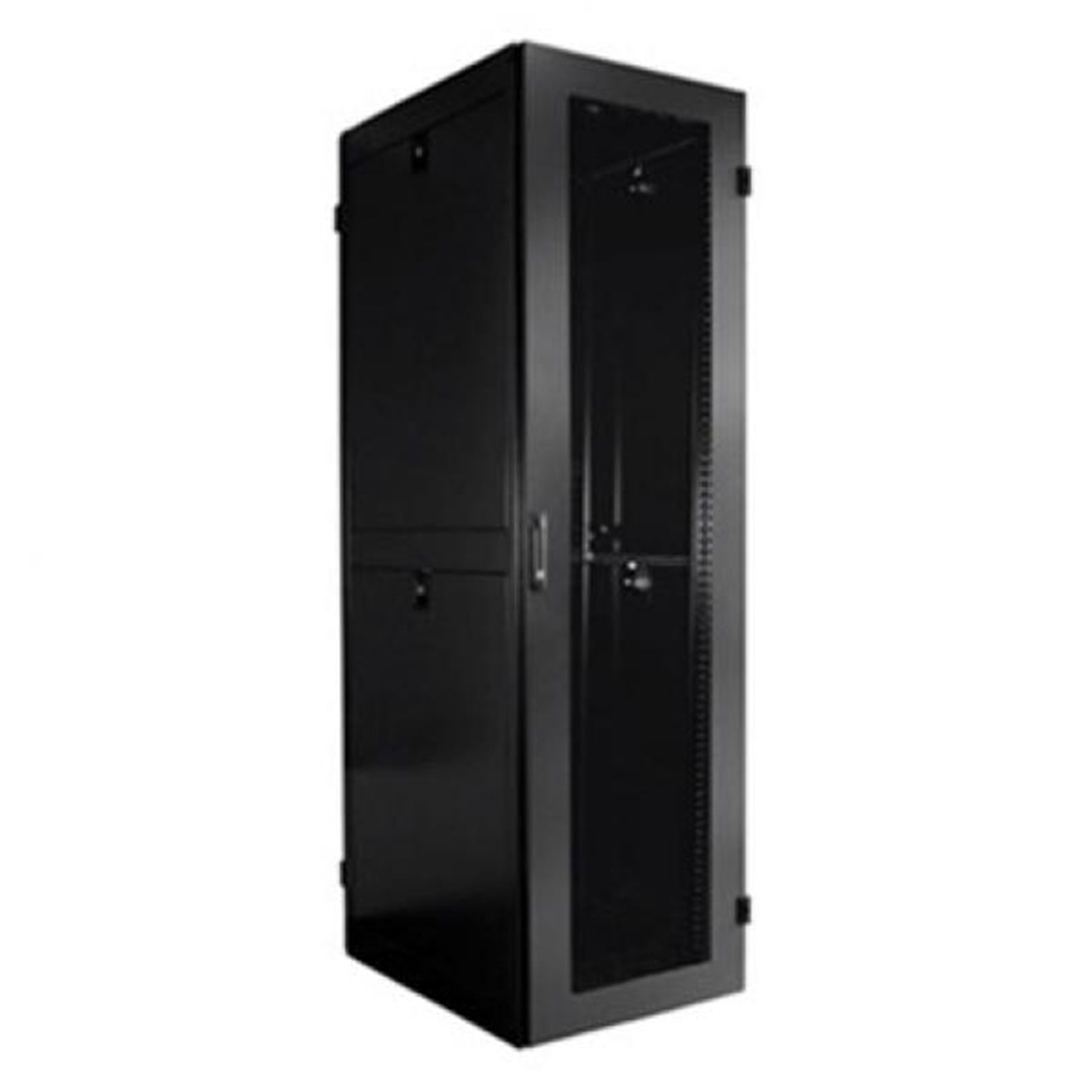 TechCraft - Armoire de Serveur à Ventillation Simple 47U, 42" de Profondeur, Porte en Plexiglass avec Serrure, Assemblé, Noir