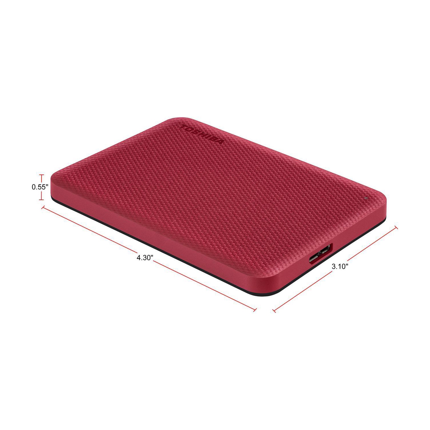 Toshiba Canvio Advance 1TB USB 3.0 External Hard Drive - Red