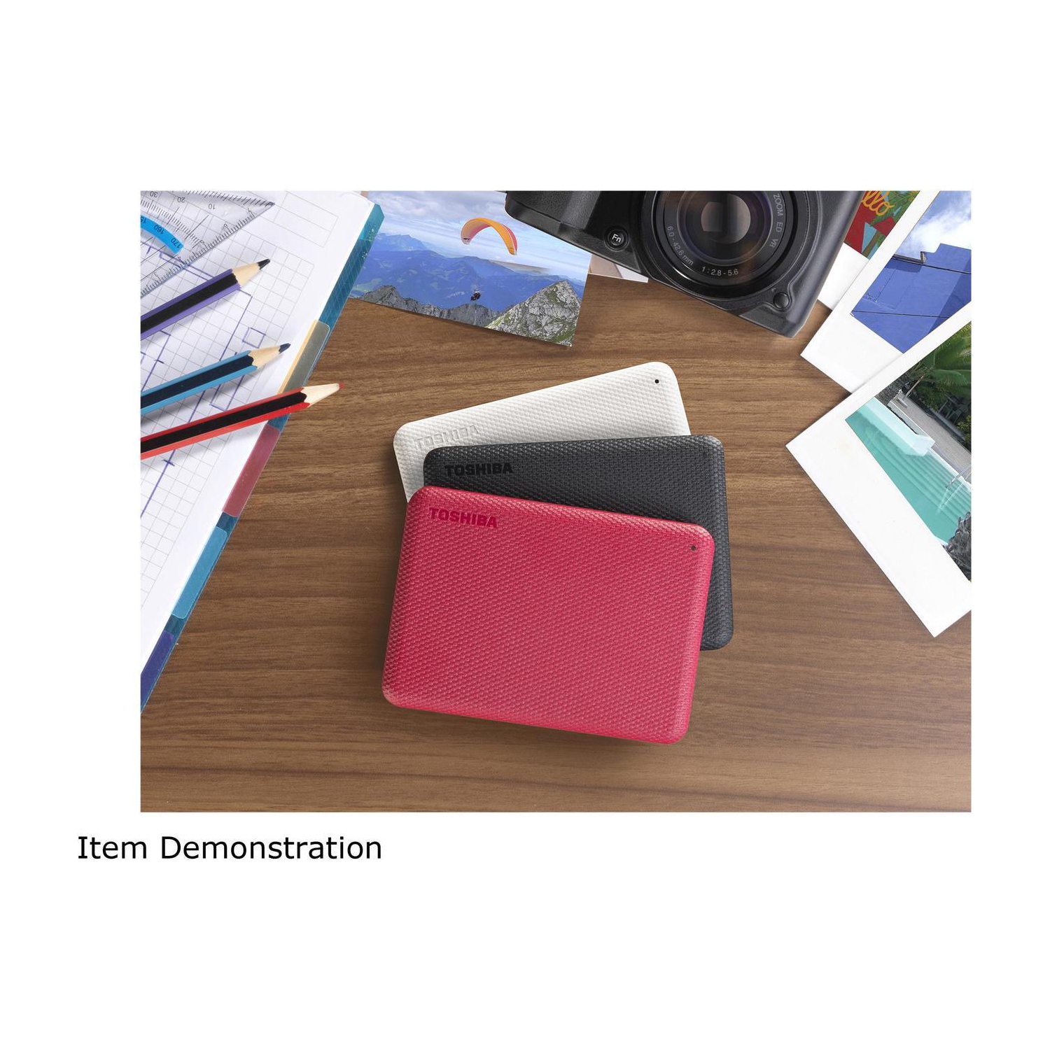 Toshiba Canvio Advance 2TB USB 3.0 External Hard Drive - Red